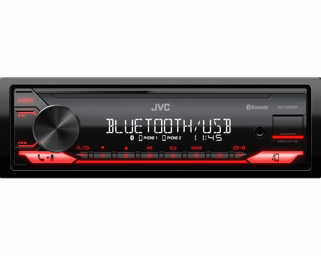 JVC KD-X282BT Radio samochodowe Bluetooth Autoradio USB AUX 4 x 50 W Zestaw głośnomówiący