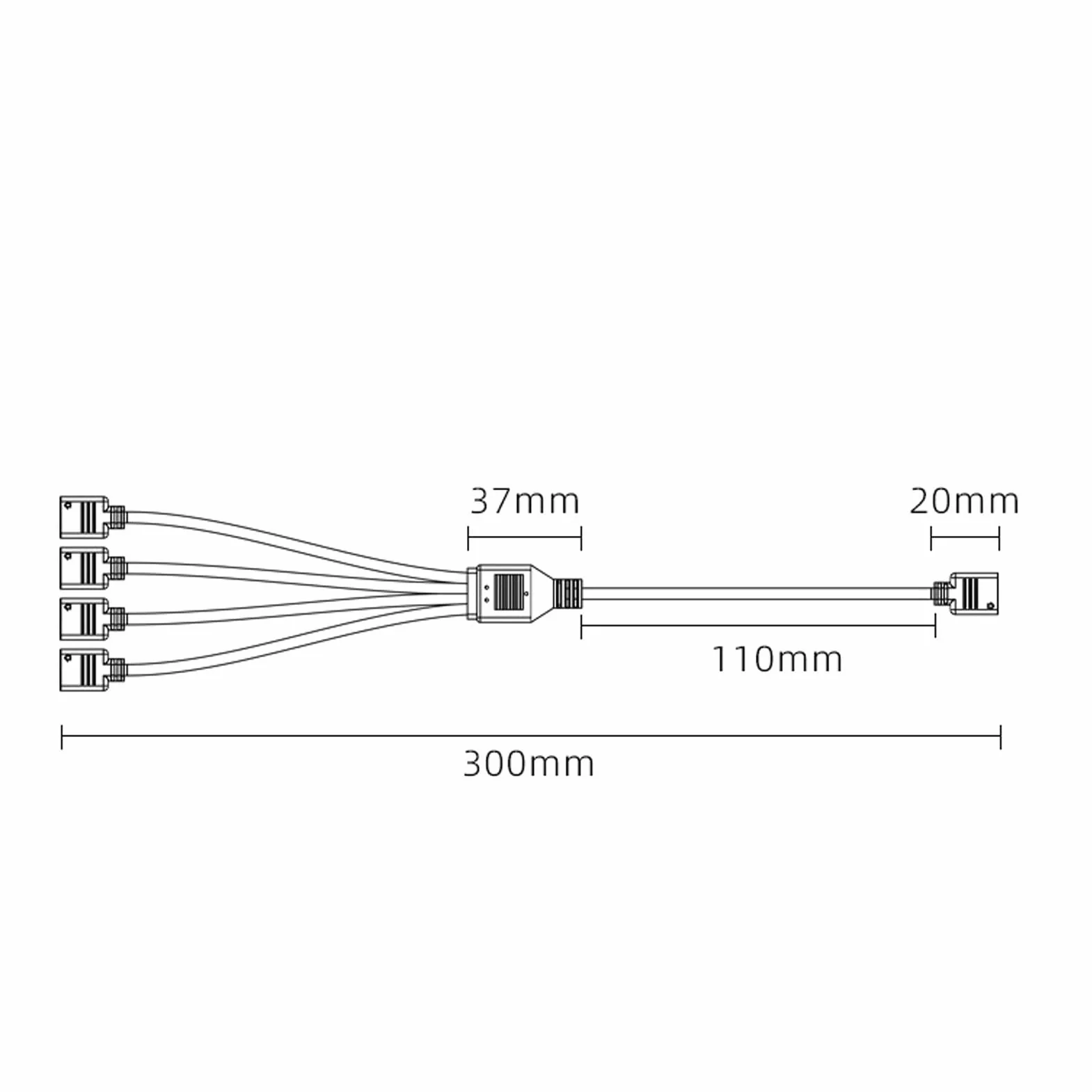 Kabel Rozgałęźny ARGB 1 do 4 Żeński do Żeńskiego 5V 3-pinowy Przedłużacz RGB do Obudowy Komputera