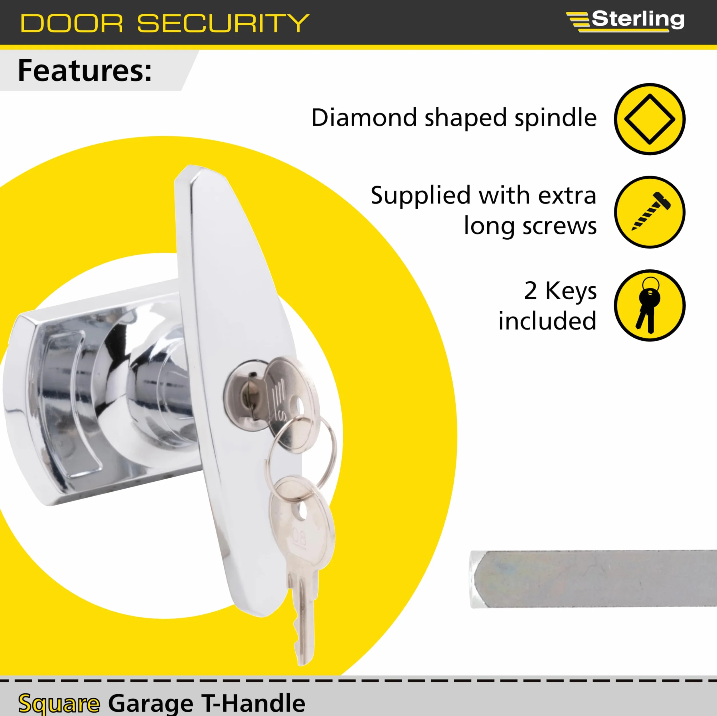 Sterling GT01 garaż uchwyt T, srebrny