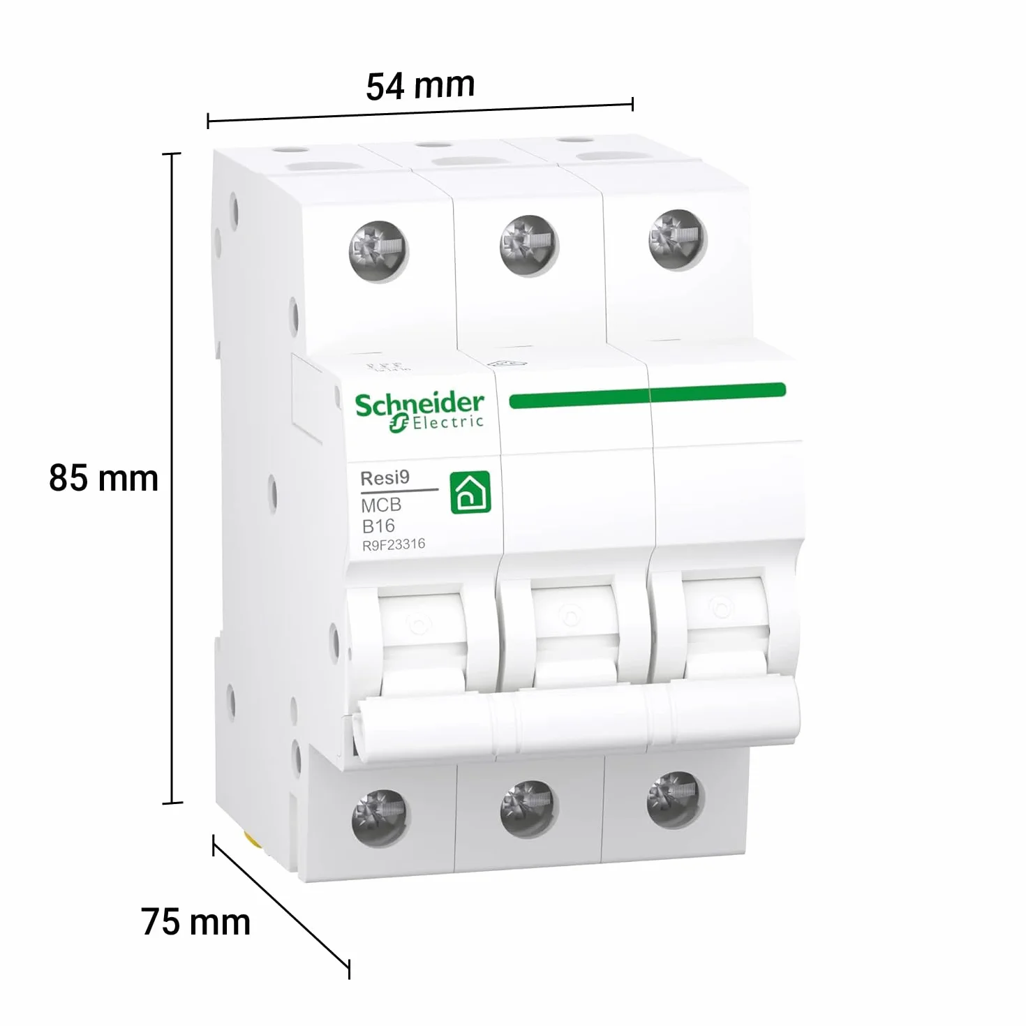Schneider Electric Wyłącznik nadprądowy RESI9 3P 16A B 6KA, R9F2336