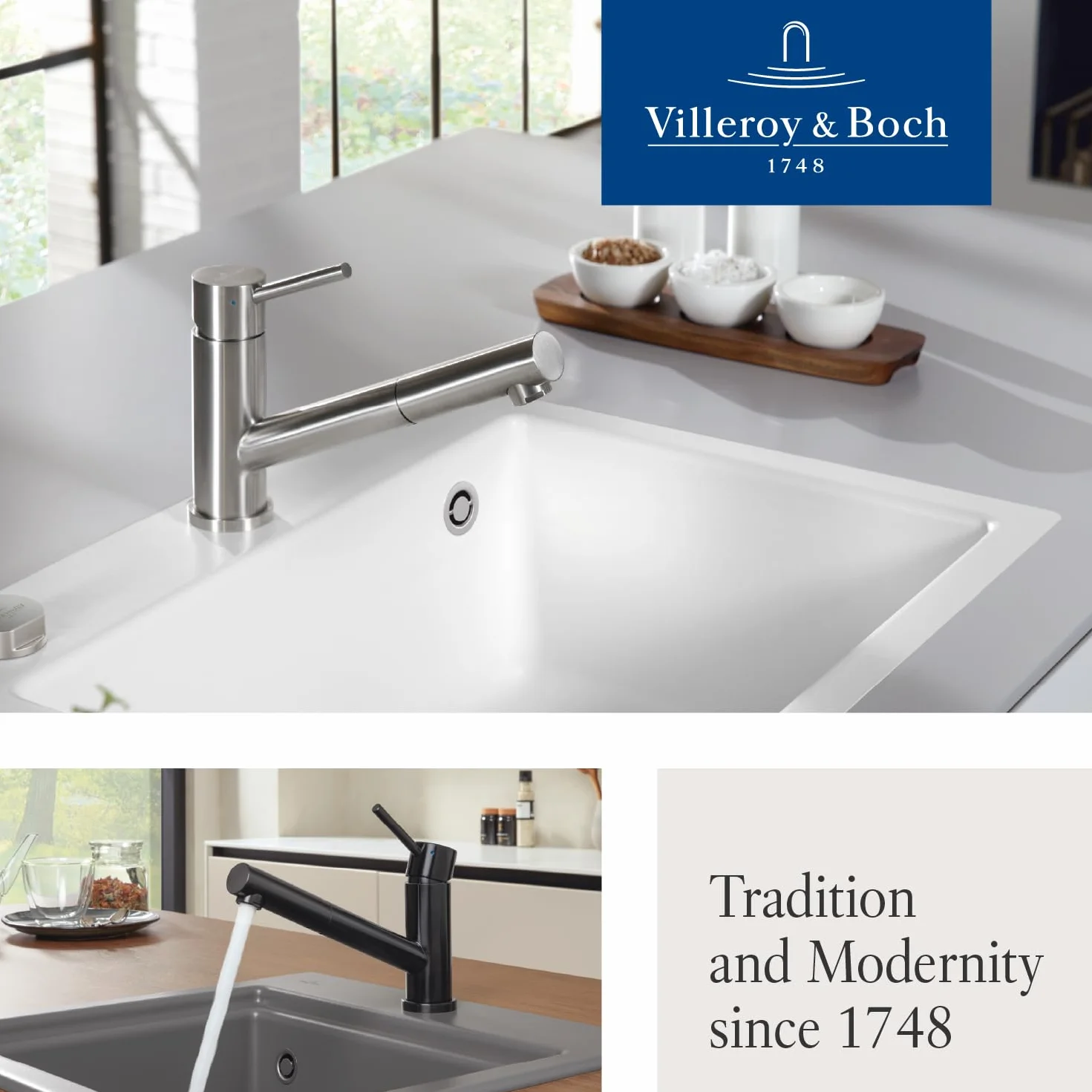 Villeroy & Boch Como Shower jednouchwytowa bateria zlewozmywakowa stal szlachetna masywna 925200LC