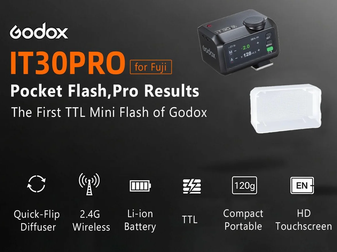 GODOX IT30PRO F lampa błyskowa TTL HSS 1/8000s Flash do Fujifilm X100VI GFX100RF XS20