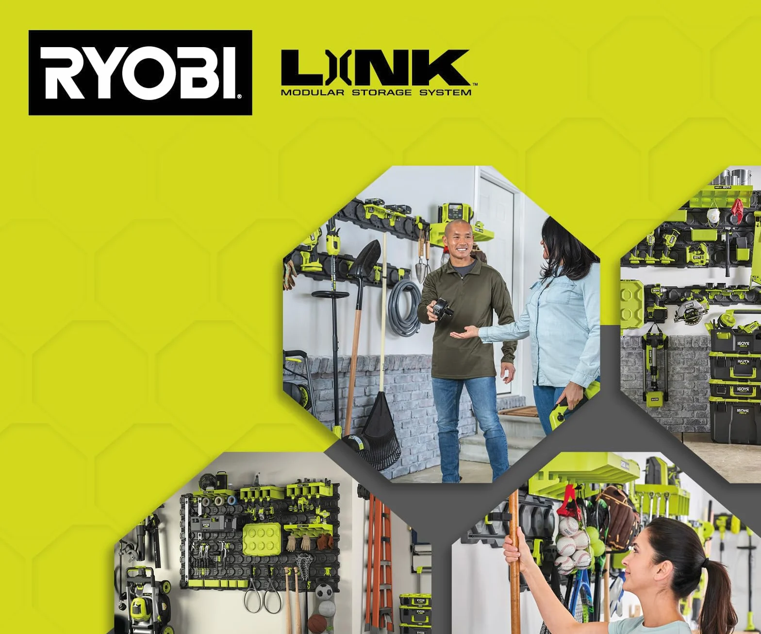 RYOBI - Półka do akumulatorów 18V ONE+™ - maksymalne obciążenie 6,8 kg - System RYOBI LINK - RSLW818