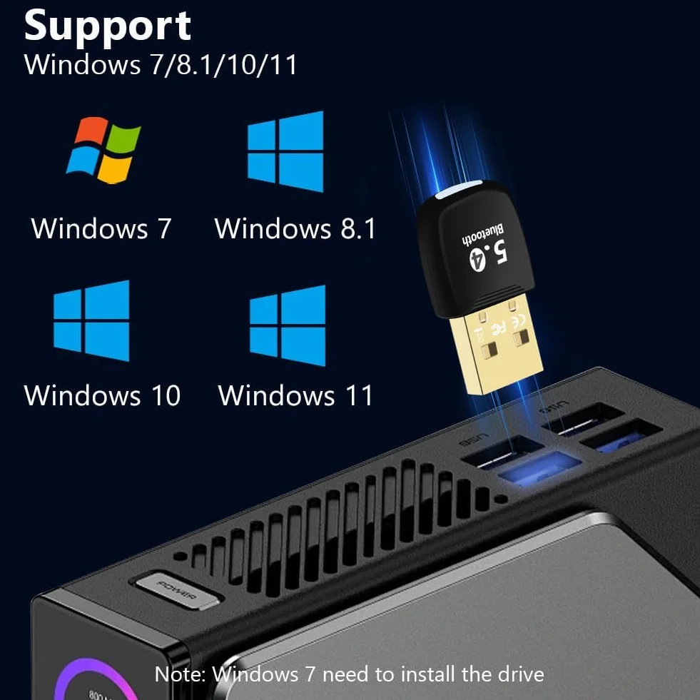Flintronic Bluetooth 5.4 Adapter USB do PC, EDR Dongle Bezprzewodowy Odbiornik Nadajnika