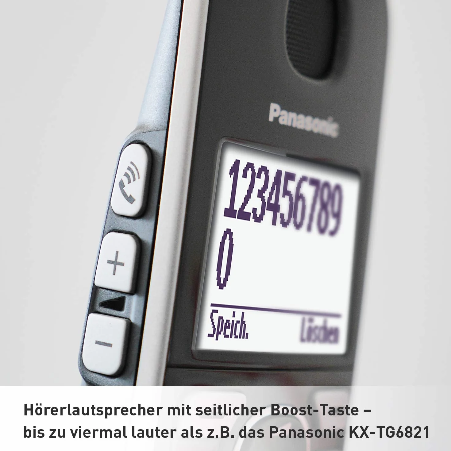 Panasonic KX-TGE522GS DECT telefon dla seniorów z połączeniem alarmowym, duże przyciski, automatyczna sekretarka, bezprzewodowy DUO, srebrno-czarny, 1.5 h rozmowa, 4.6 cm wyświetlacz