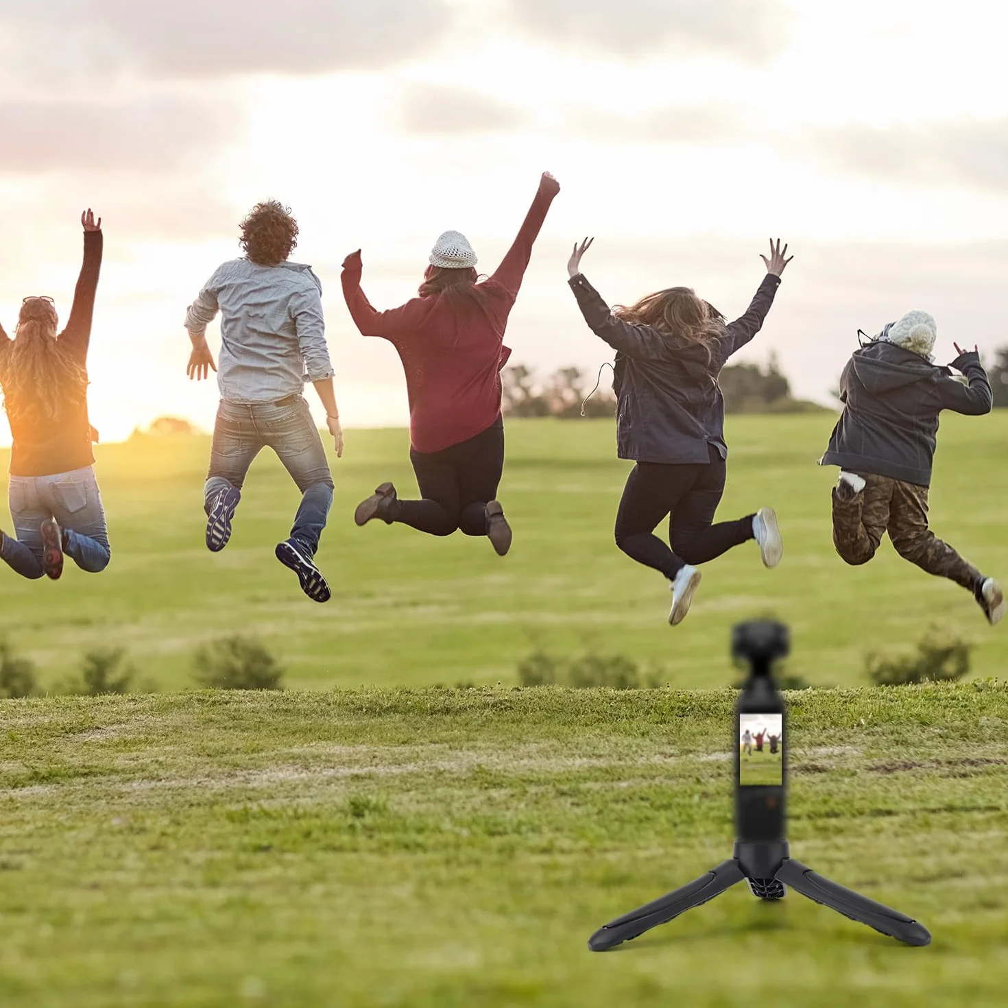 BOXOB Miniaturowy Statyw Kompatybilny z DJI Osmo Pocket 3 i 2, Czarny ABS Przenośny Stojak Selfie