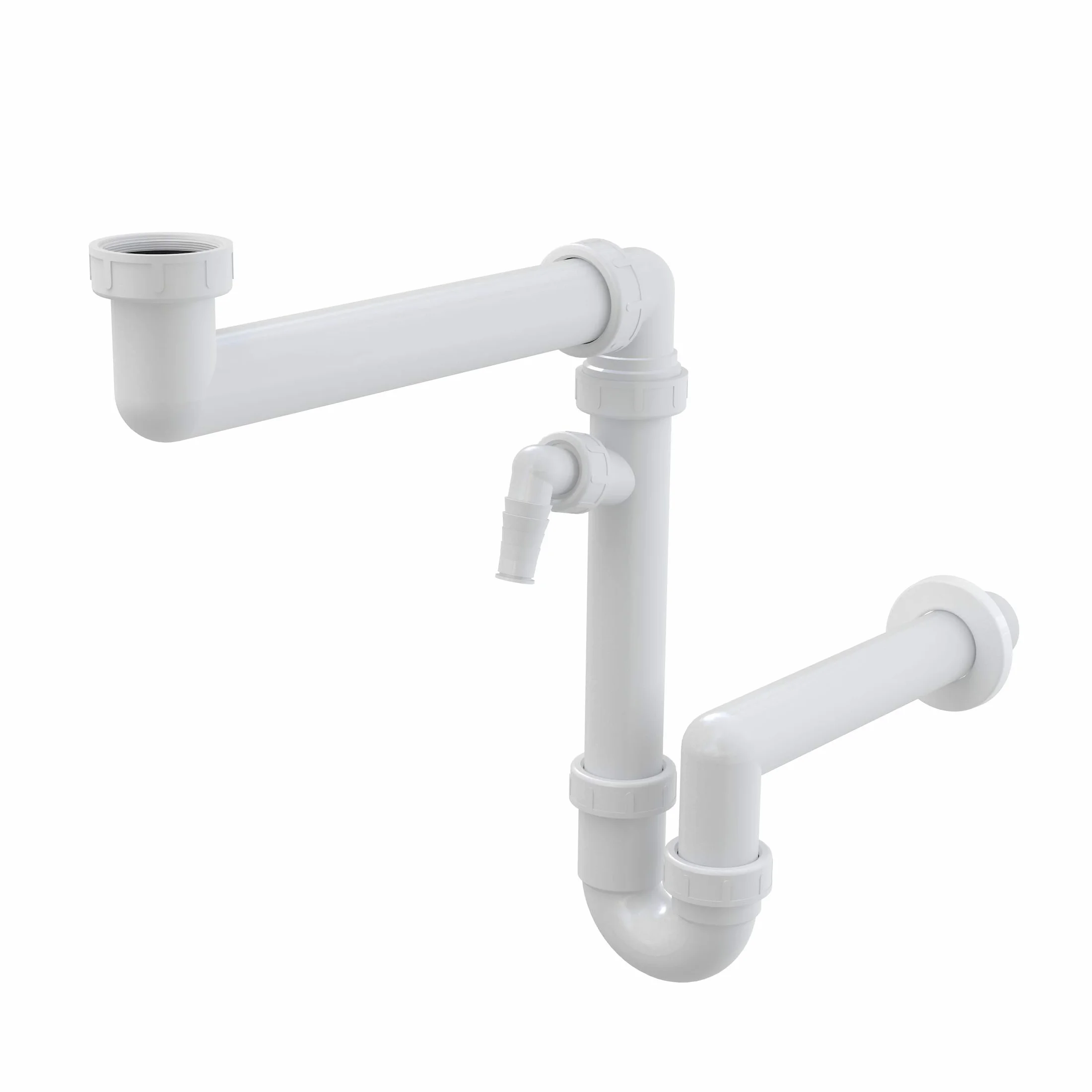 AlcaPlast A872P zlewozmywak oszczędzający miejsce syfon 1,5' x ø40 mm z przyłączem urządzenia do zmywarki do pralki