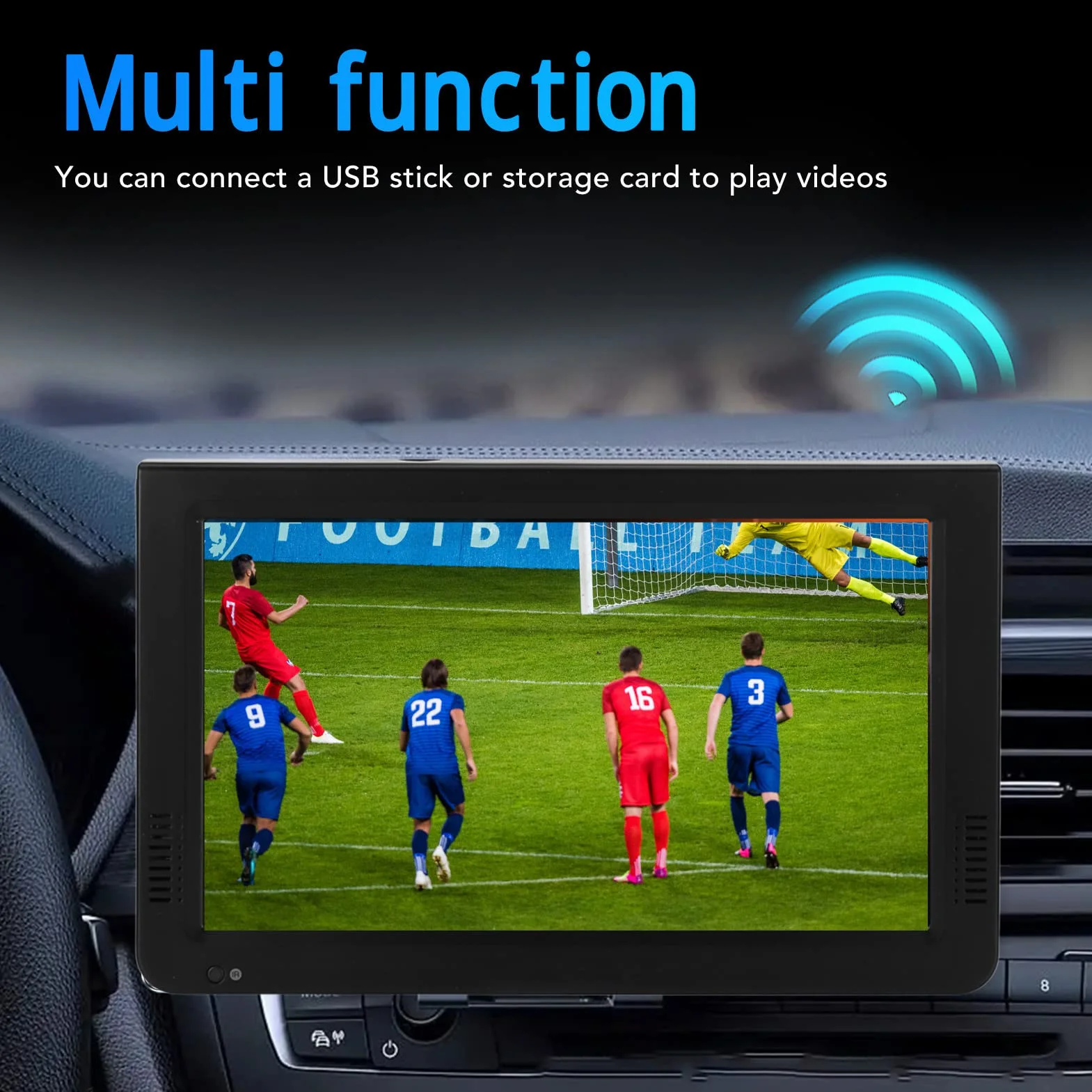 Przenośny Telewizor LED 10 Cali 1080P HD z Anteną na Kemping, USB AV HDMI SD, Akumulator, PVR