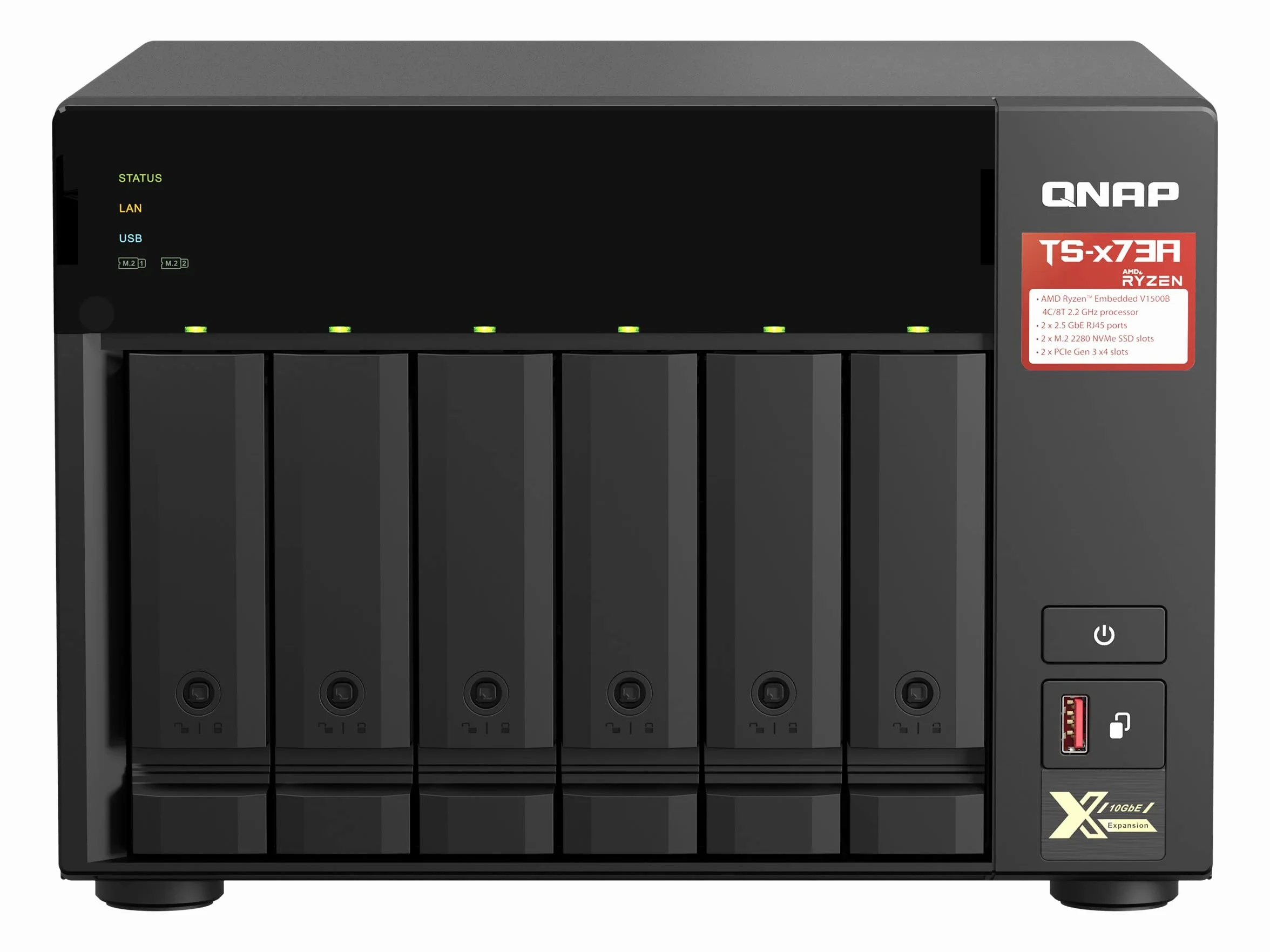 QNAP TS-673A-8G 6-kieszeniowy NAS, AMD Ryzen V1500B 4C/8T 2,2GHz