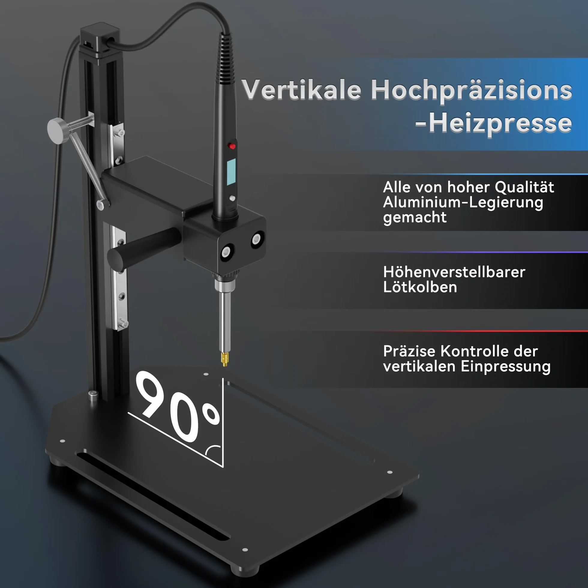 Heat Set Insert Tool, pionowa maszyna do prasowania ze stopu aluminium, zestaw 8 sztuk, do drukarek 3D M2/M2,5/M3/M4/M5/M6/M8