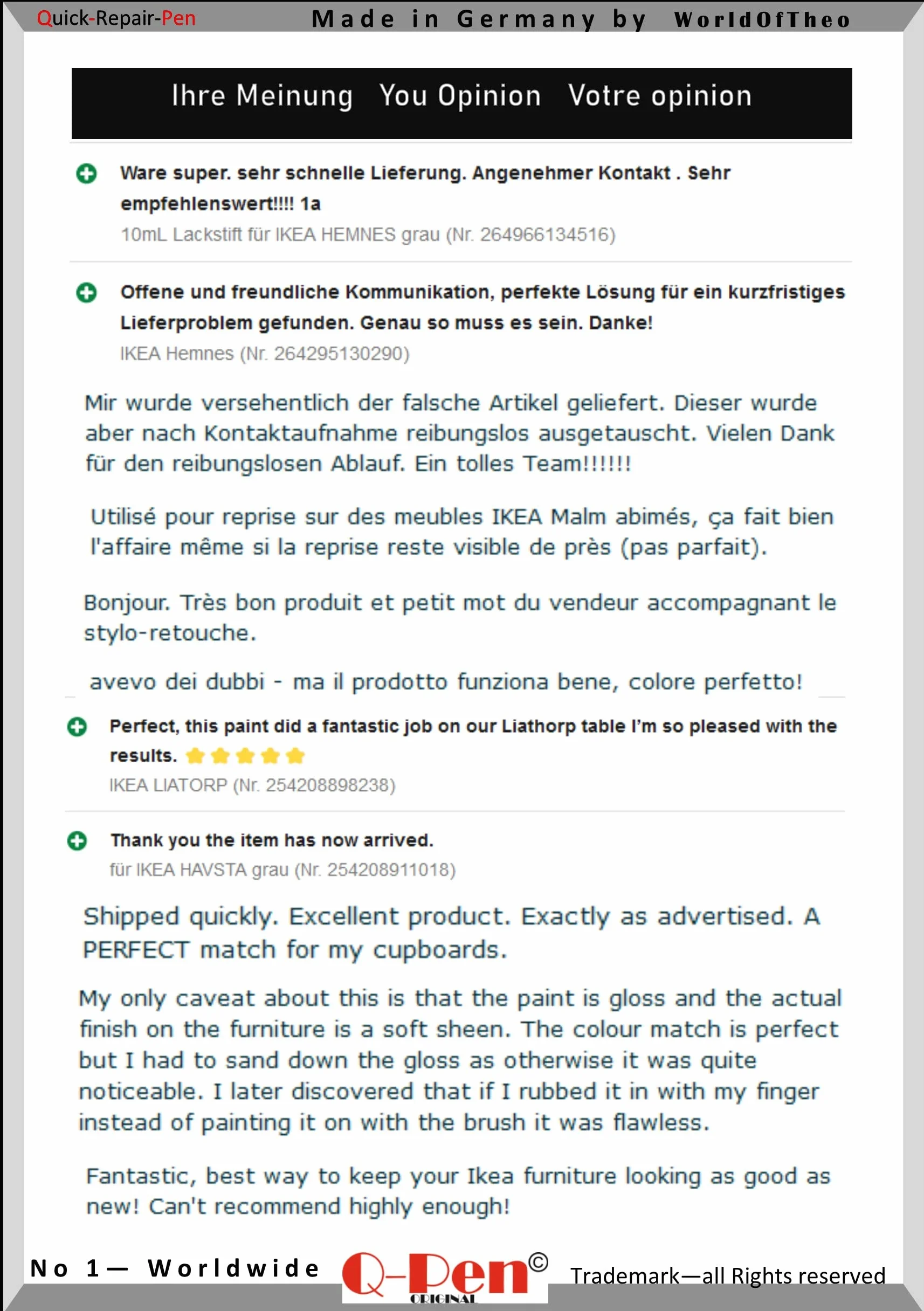 Marker do lakieru Touchup Paint for IKEA Kallax white - by
