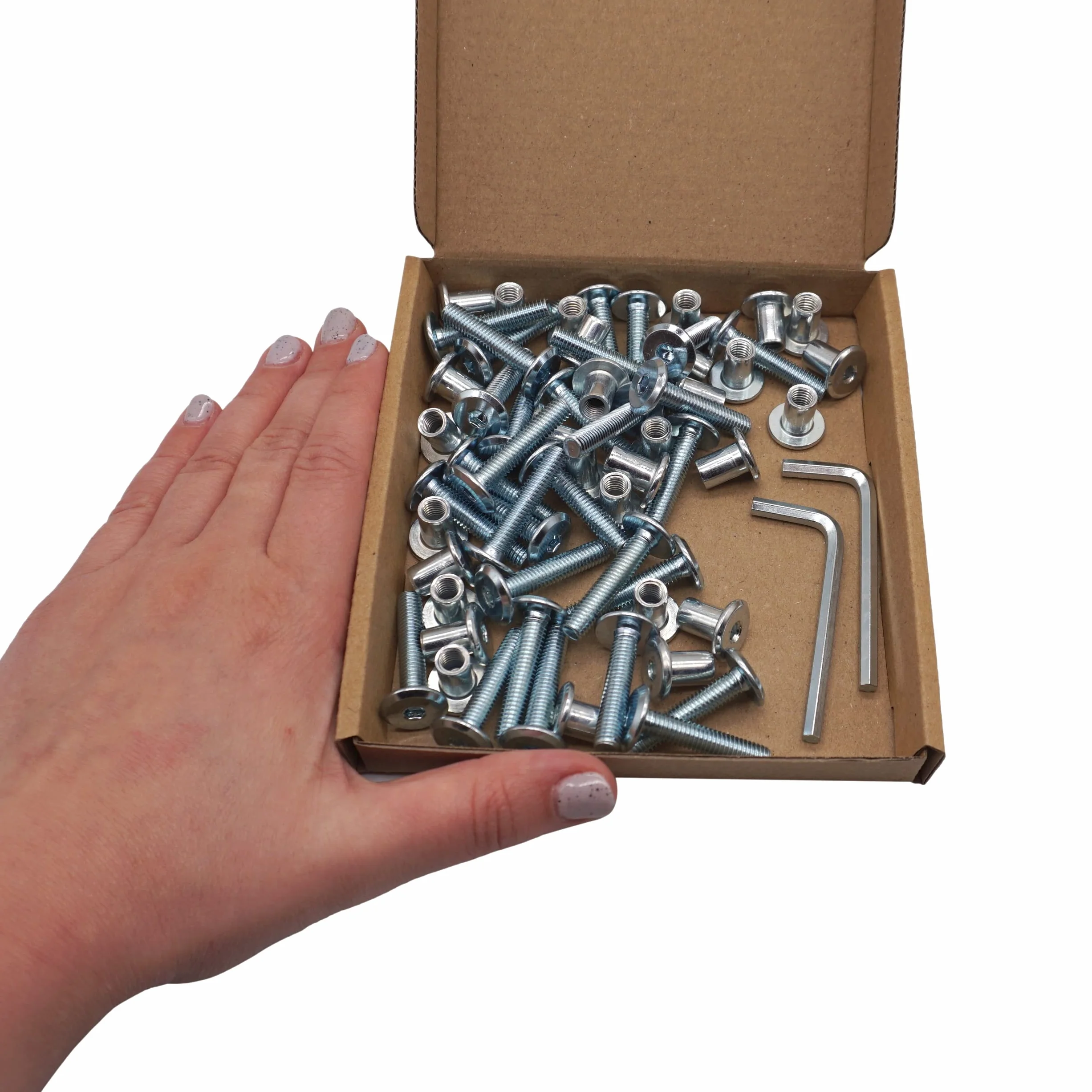 (30 sztuk) śruby łączące ze stali ocynkowanej M6 x 30 mm z nakrętkami, śruba łącząca do mebli, śruby sześciokątne (30, M6 x 30 mm (z nakrętkami)