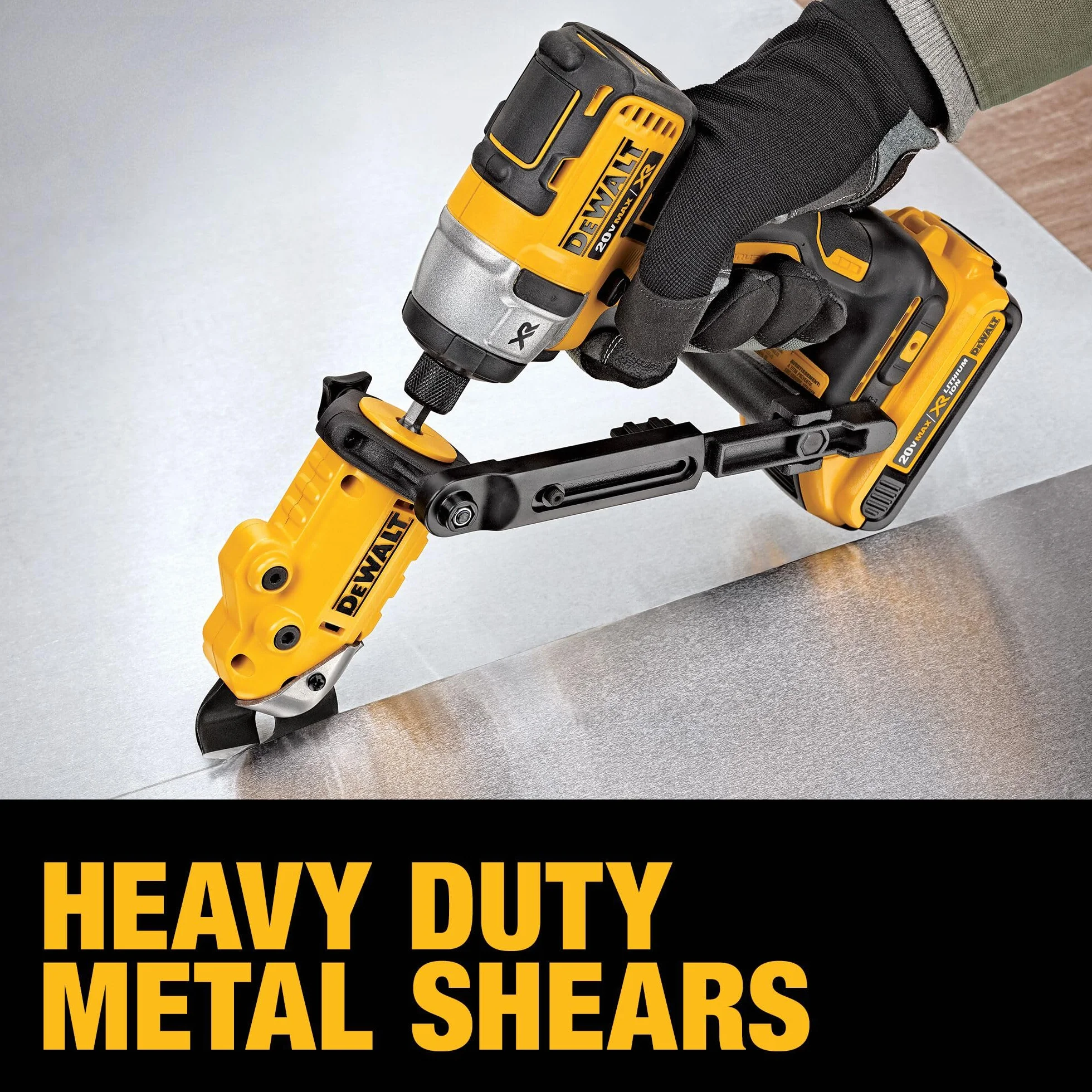 DEWALT DWASHRIR Metalowe nożyce mocujące, gotowe do uderzenia, czarny/żółty