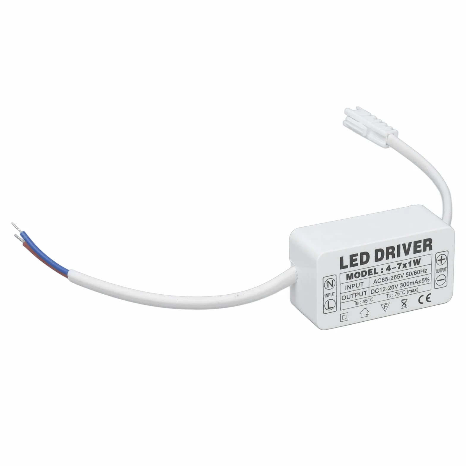Pissente Zasilacz LED Driver Transformator 4-7X1W 300mA Stały Prąd AC85-265V Wejście DC12-26V Wyjście z Najwyższej Jakości Przewodami do Oświetlenia LED DIY