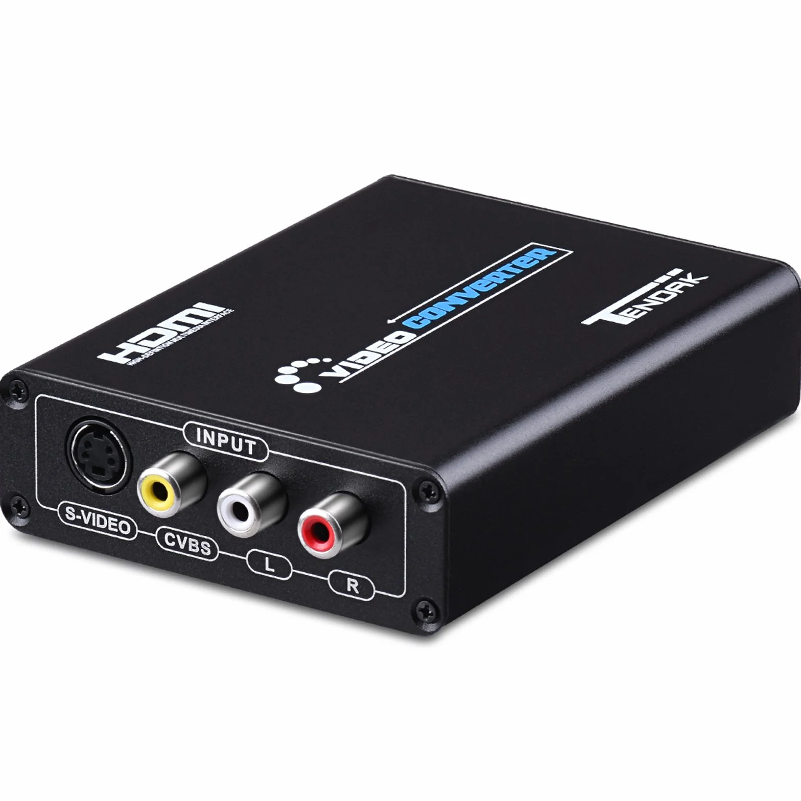 Tendak Composite S-Video AV RCA CVBS na HDMI adapter N64 PS2 na HDMI konwerter obsługuje 720p/1080p z kablem 3RCA S-Video