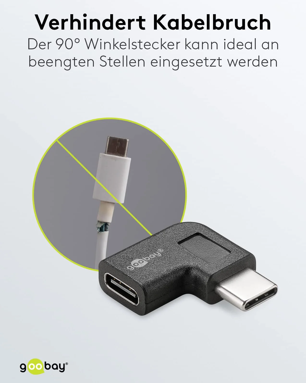Goobay adapter USB C kątowy 90° SuperSpeed 5 Gbit/s OTG USB C na USB C czarny