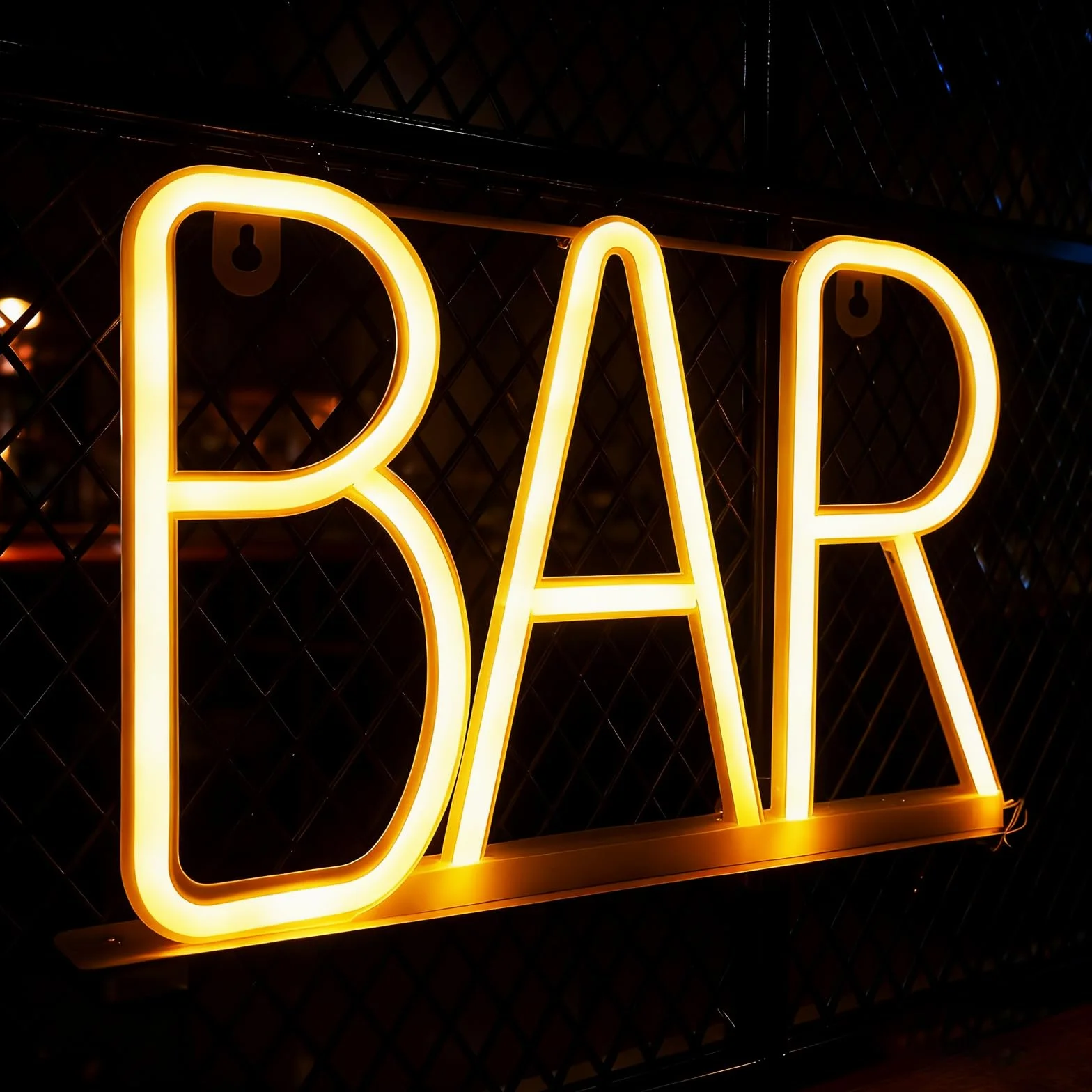 TNSLAND Tablica LED z literami BAR, ciepłobiała tablica świetlna z USB i zasilaniem bateryjnym, tablica świetlna LED, neonowe tablice ścienne, neonowy znak do dekoracji baru, wyposażenie piwnicy na