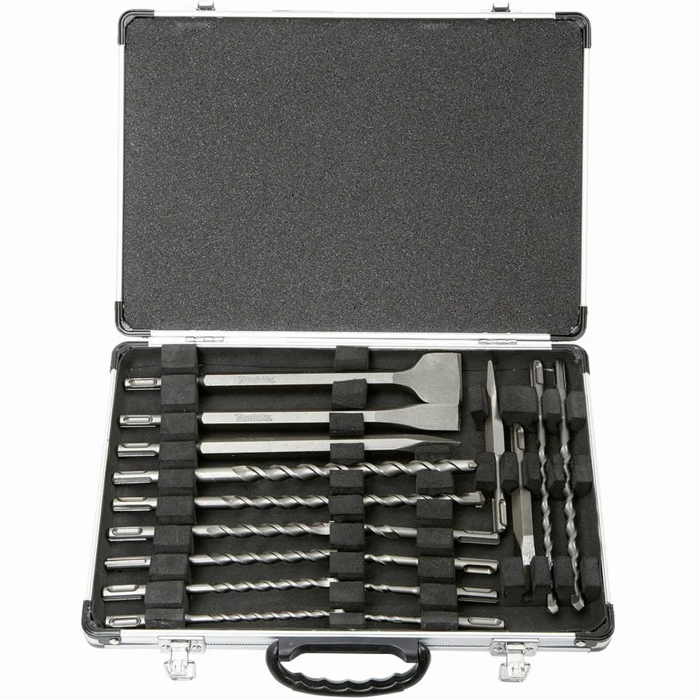 Makita D-42444 Zestaw Narzędzi Budowlanych, Niebieski/Srebrny, 17 Sztuk