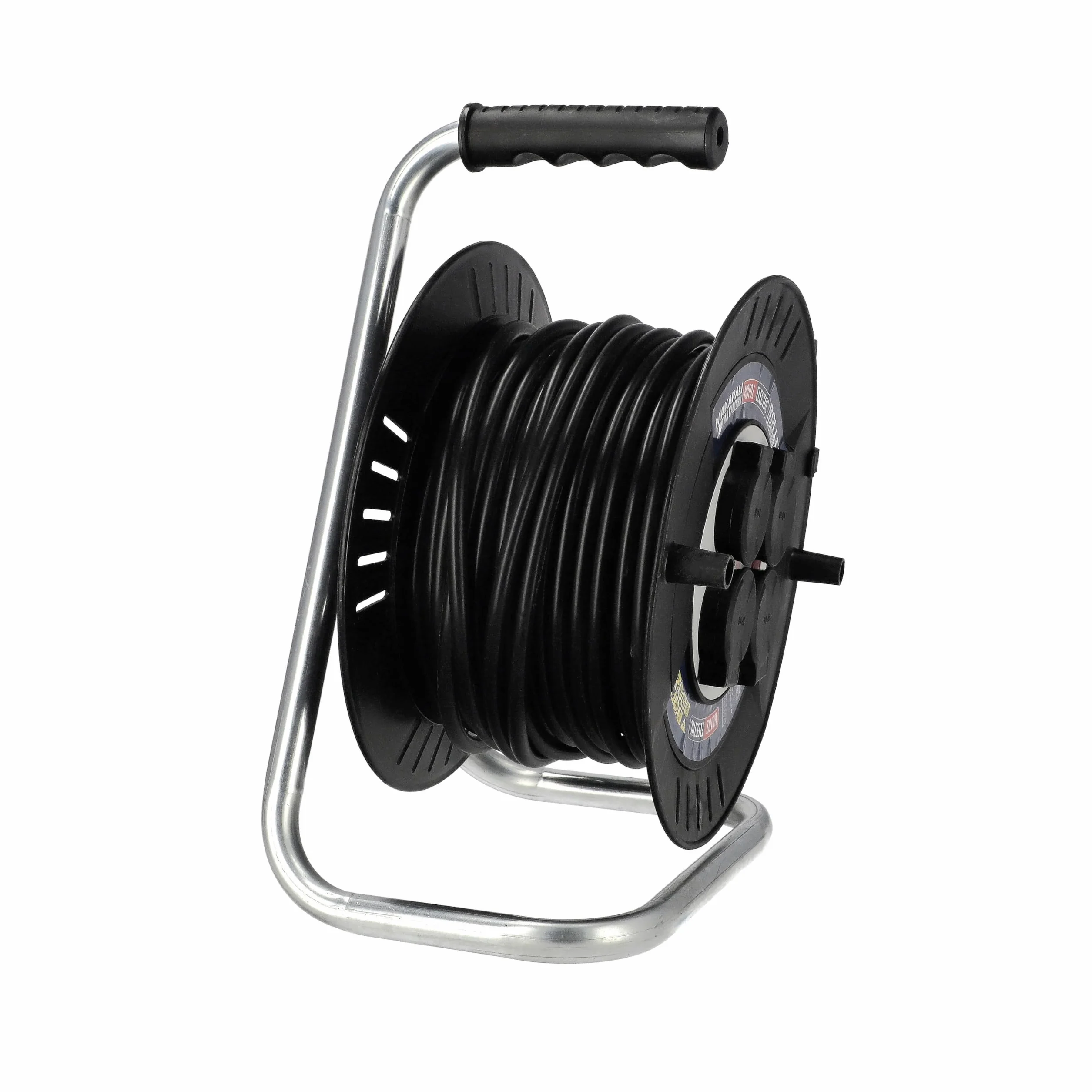 Przedłużacz Bębnowy Budowlany 40 m Mocny IP44 - Rolka Kablowa z 4 Gniazdami Schuko 3×2,5 mm² - Bęben Kablowy Ogrodowy 230V 3300W - Przedłużacz Zewnętrzny do Ogrodu, Garażu - Horoz Electric