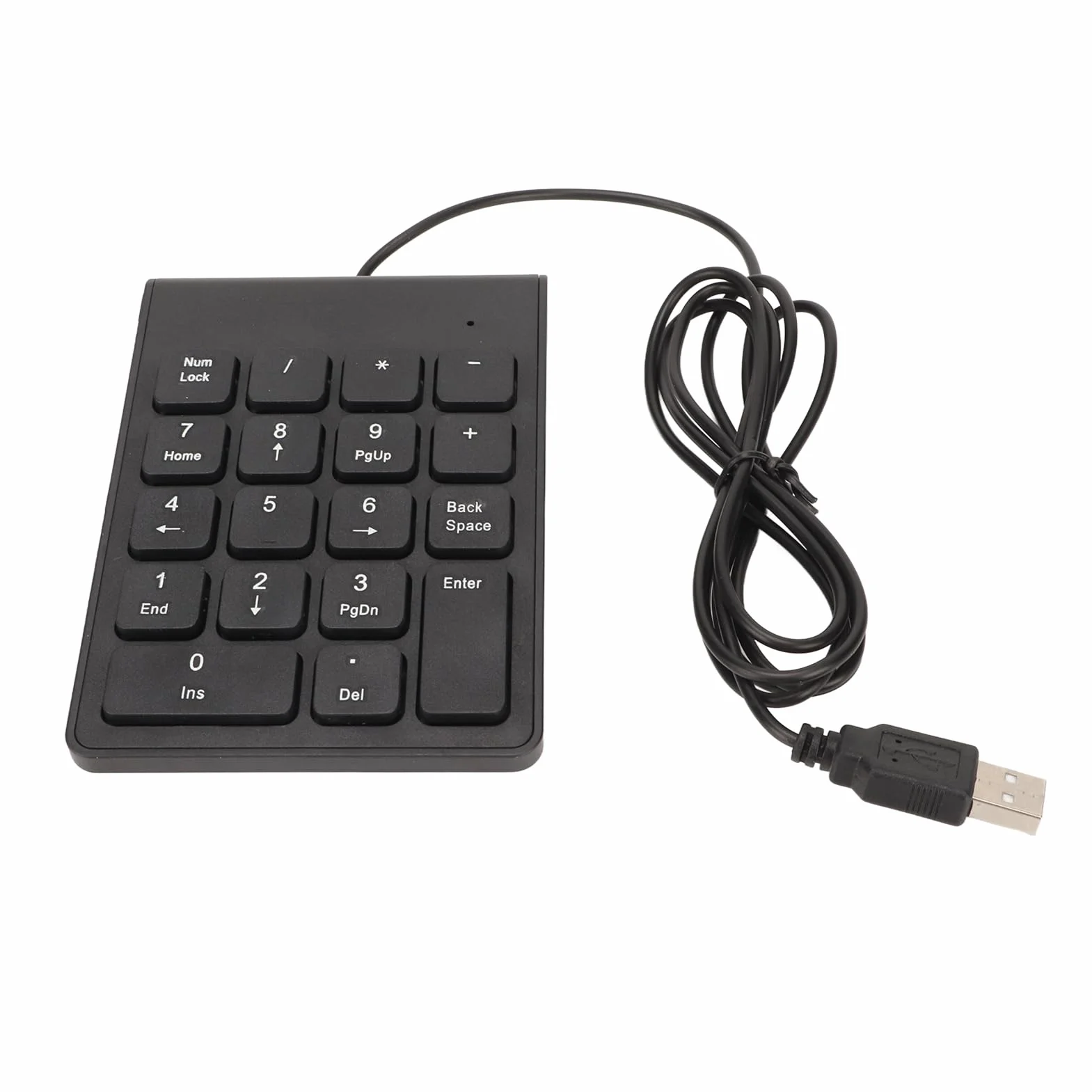 Bewinner Zewnętrzna klawiatura numeryczna z kablem USB, 18 przycisków, do laptopa, ciche pisanie, ergonomiczna klawiatura numeryczna do księgów bankowych, Plug and Play (1 szt.)