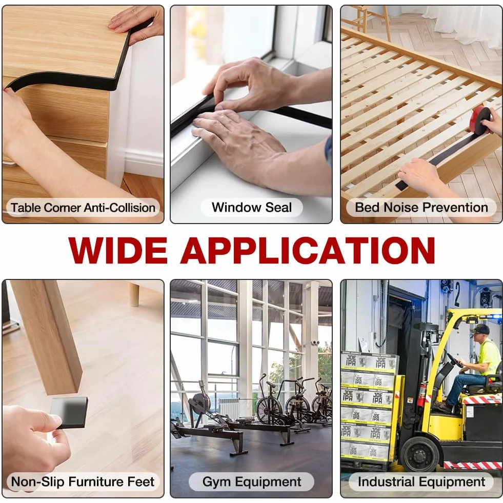 Elastyczny pasek gumowy Rolka gumowa 1m×40mm×5mm, antywibracyjny pasek neoprenowy (nie klej), do uszczelnień DIY, ochrony wykładzin podłogowych, antywibracyjnych, antypoślizgowych