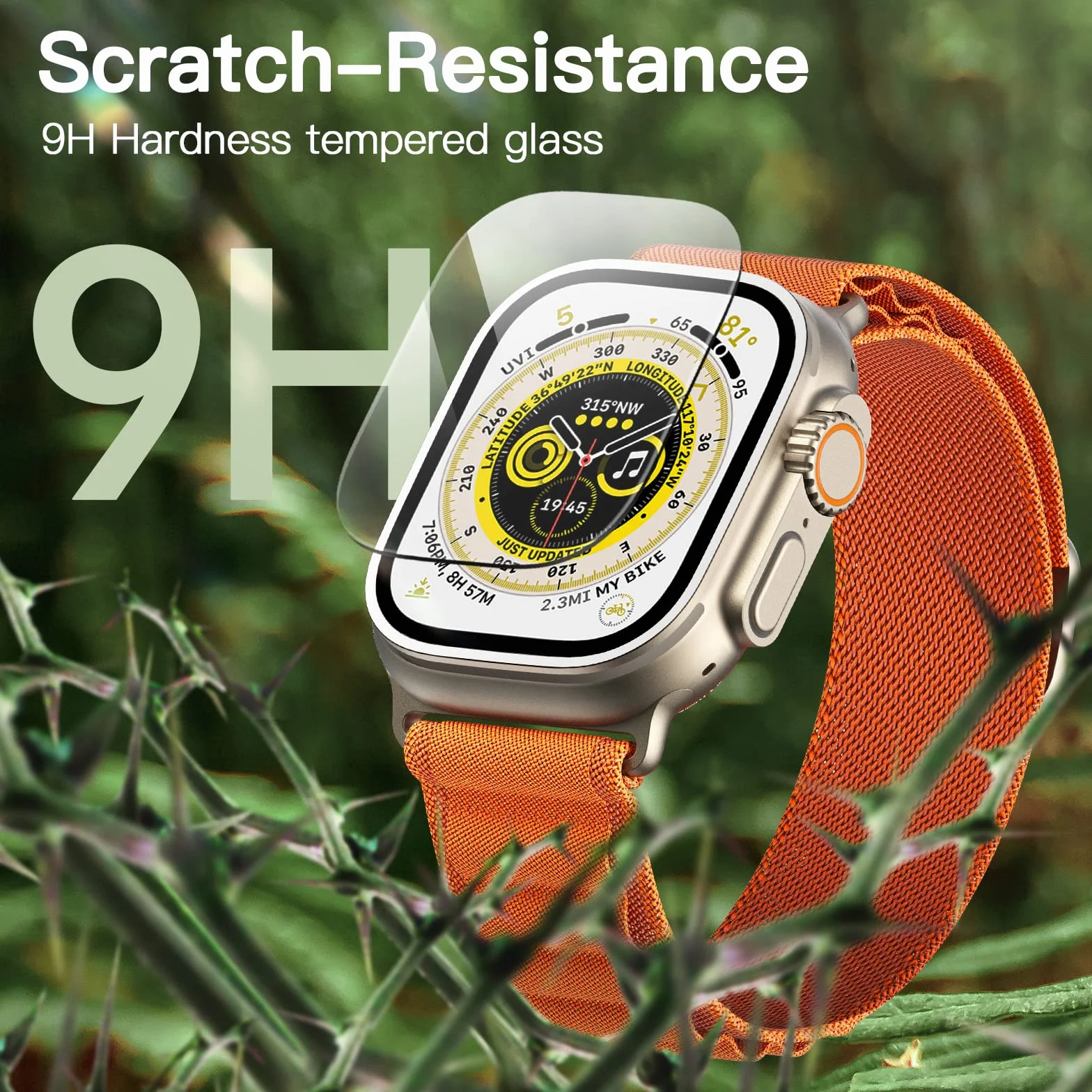 JETech Ochraniacz Ekranu Apple Watch Ultra 3/2/1 49mm Szkło Hartowane Odporny na Zarysowania 3 Sztuki