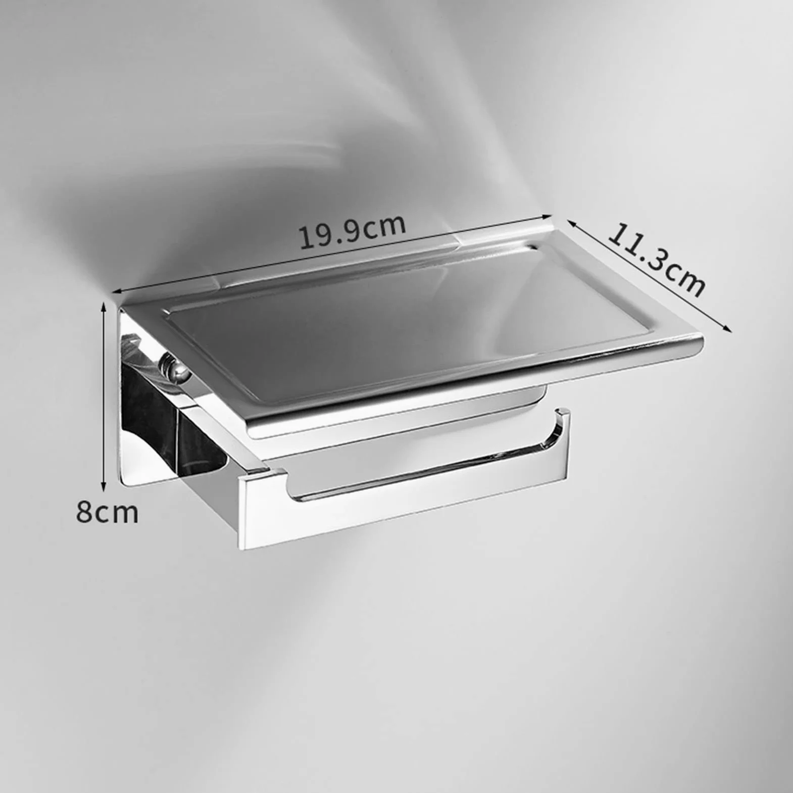 Uchwyt na papier toaletowy z półką, uchwyt na papier toaletowy ze stali nierdzewnej, uchwyt ścienny na papier toaletowy łazienkowy,Chrome
