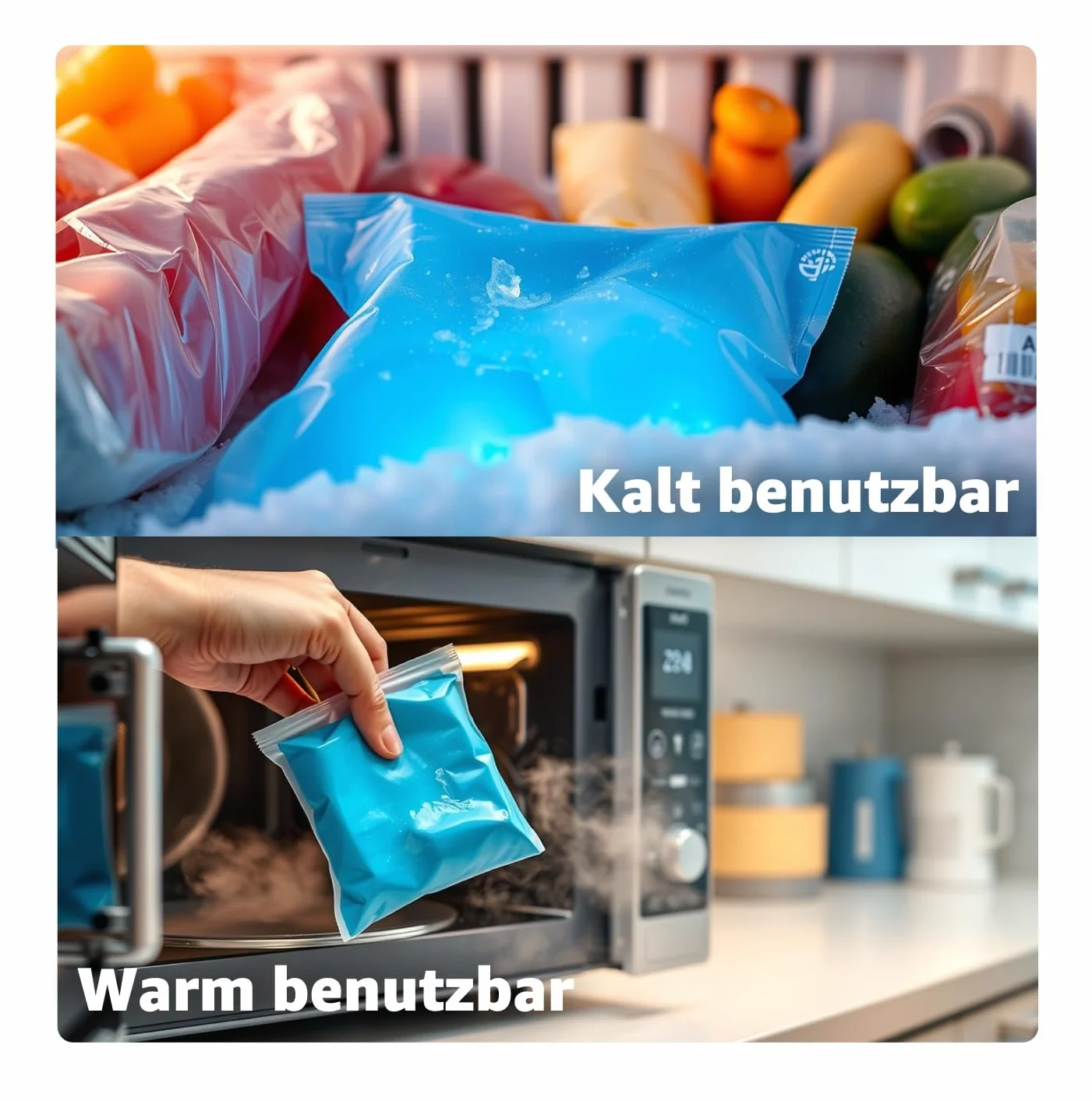 3 x podkładki chłodzące – poduszka chłodząca – Made in Germany – w rozmiarach 15 x 15 cm – Cool Pads – wkład chłodzący i rozgrzewający – kompresy na zimno i ciepłe kompresy