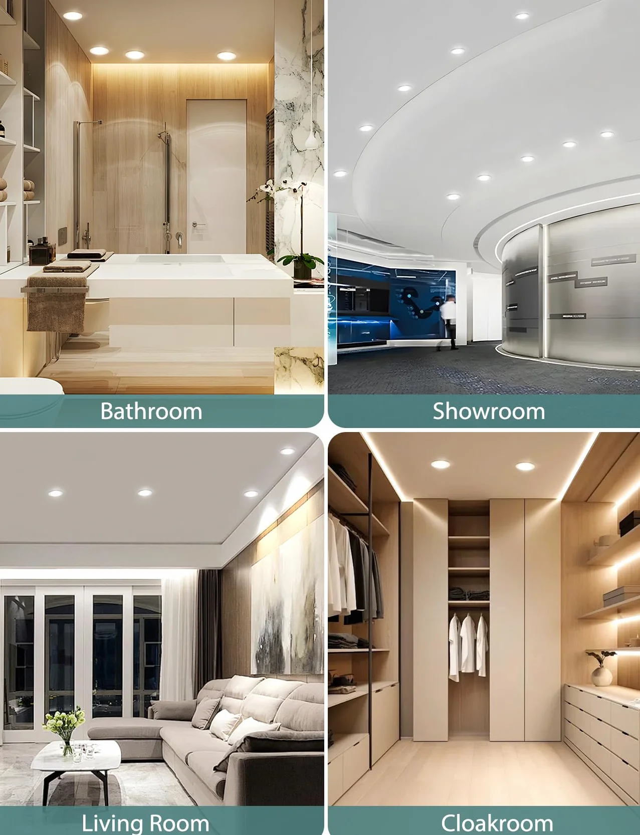Aigostar LED Downlight sufitowy wpuszczany 4,8 W IP65 wodoodporny, Bull's Eyes 4000 K światło naturalne, bardzo płaski LED Downlight łazienkowy biały, ø87*H35 mm, 3 sztuki