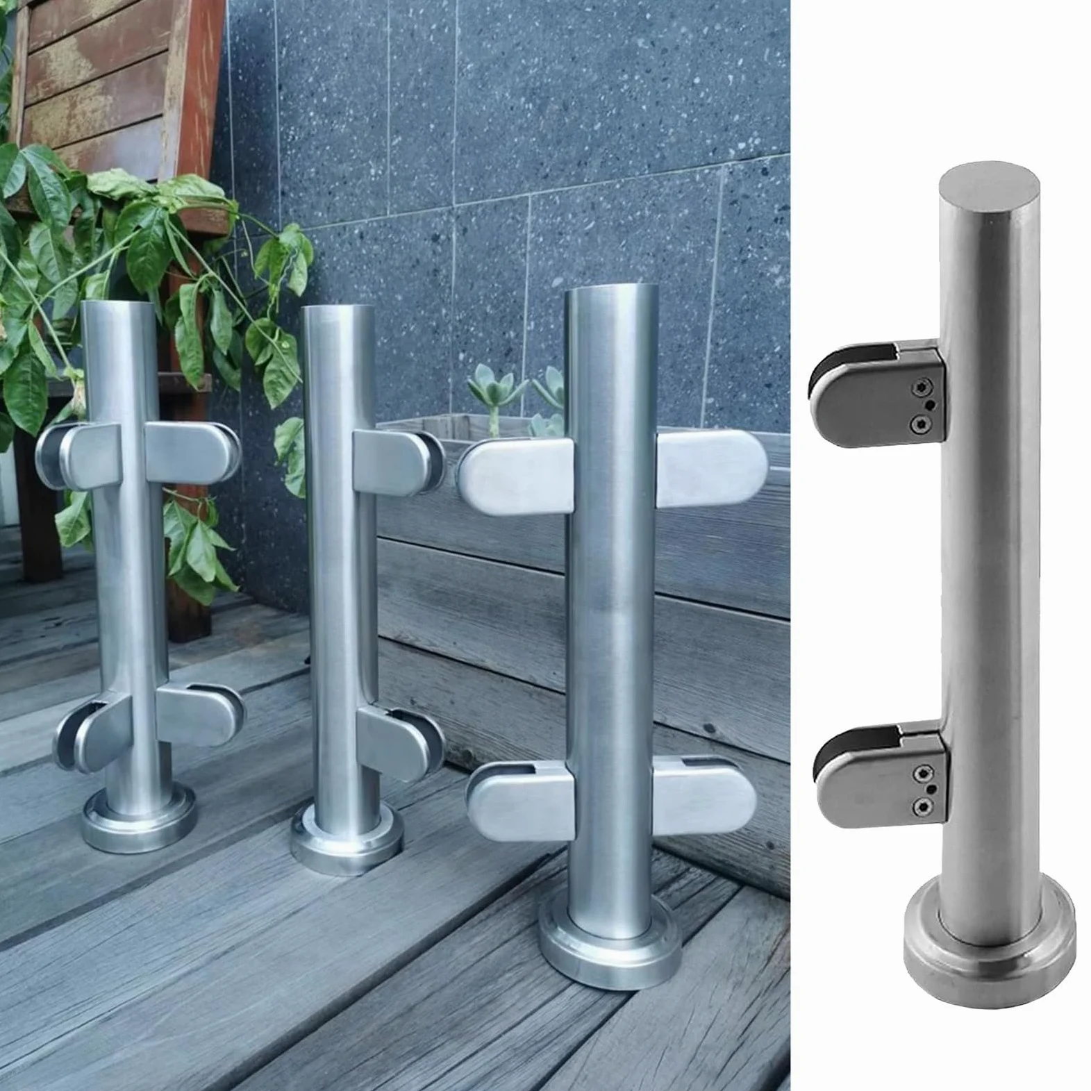Zestaw balustrad słupkowych zewnętrznych – kryształowa cielęcina do nowoczesnych balustrad tarasowych Stylowy słupek panelowy łatwy montaż trwały i odporny na warunki atmosferyczne (kolor: S)