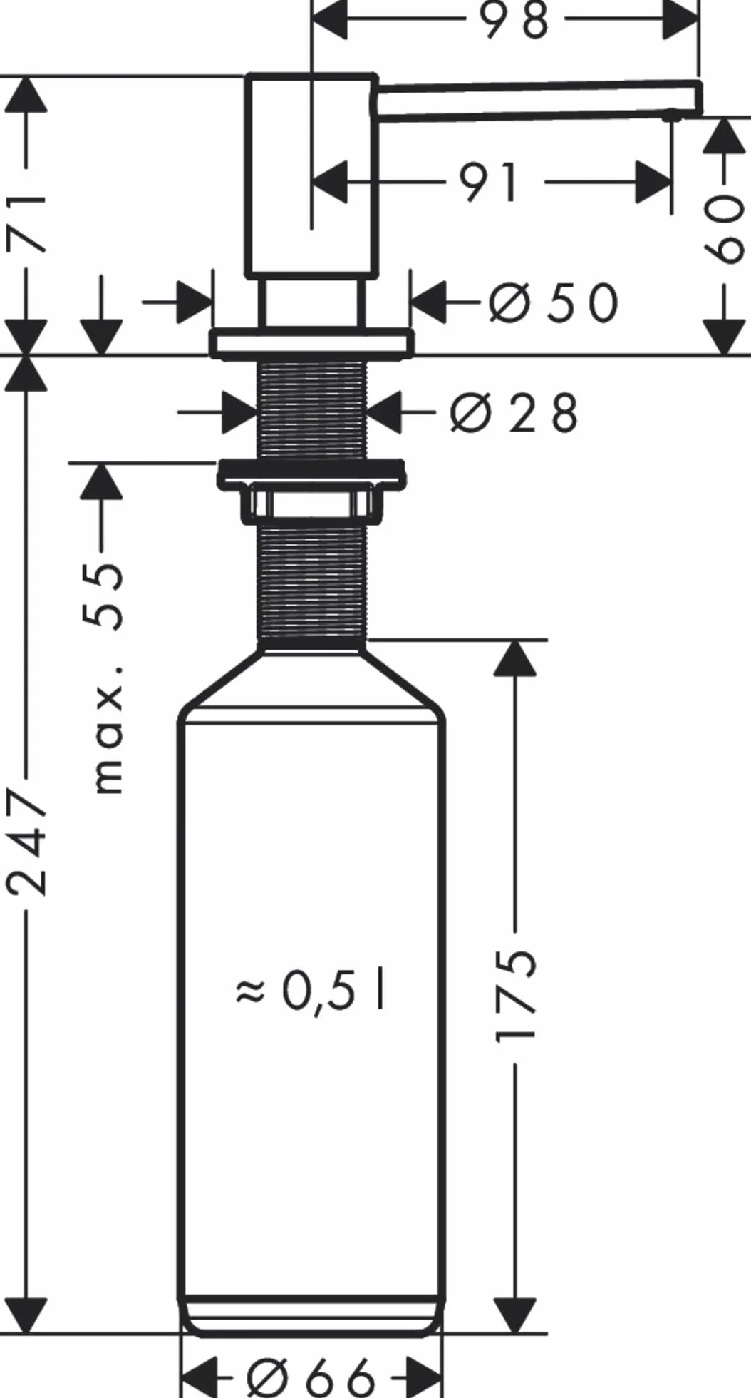 hansgrohe Dozownik mydła/płynu stal szlachetna, 40438800
