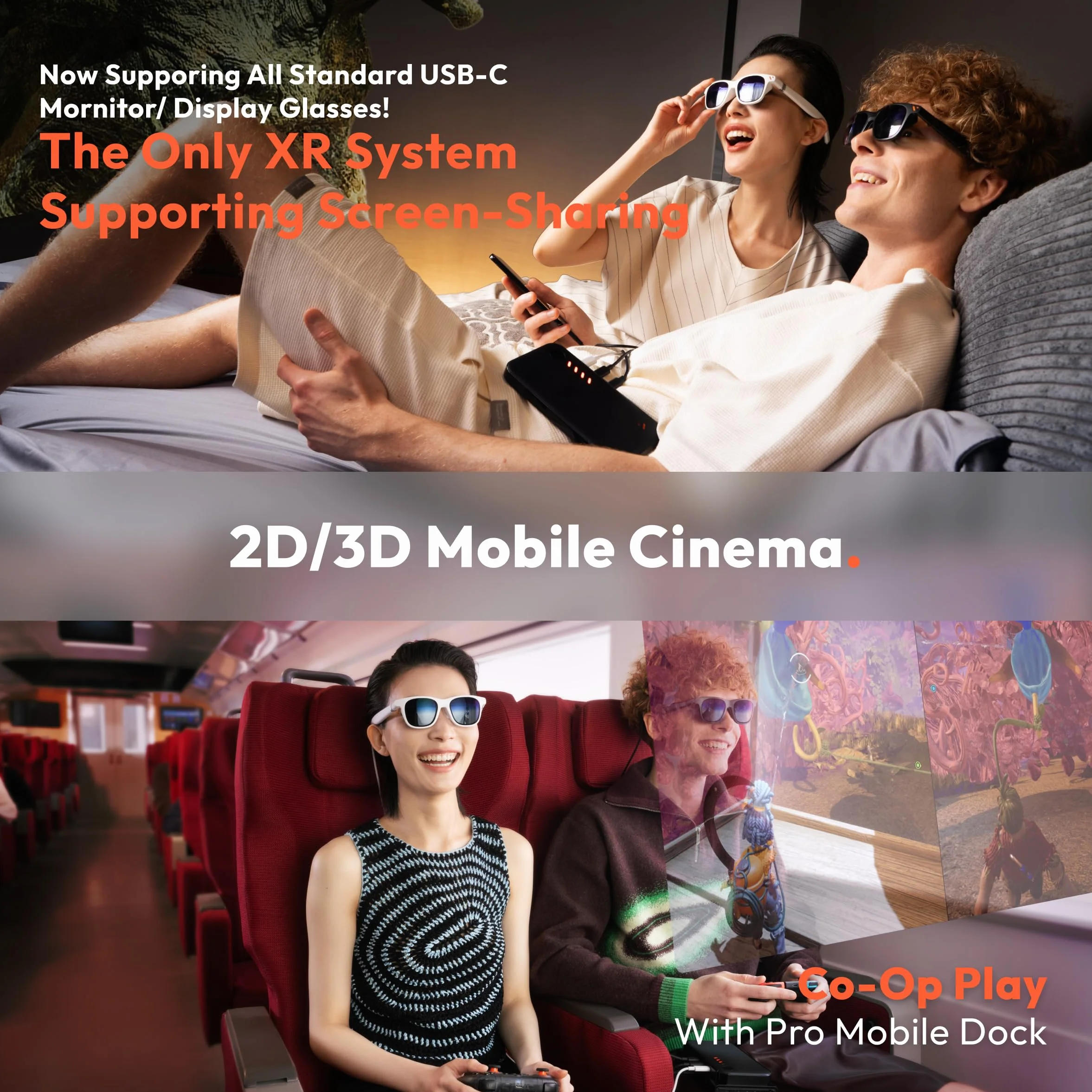 VITURE Pro Okulary XR/AR 135" 120Hz 1000Nits Harman Dźwięk Elektrochromowa dla iPhone Android Mac PC Steam Deck Switch 2