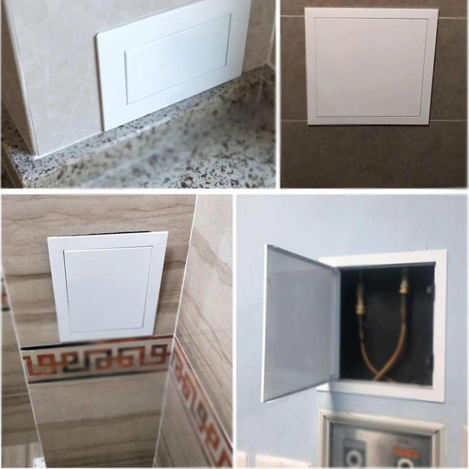 Panel dostępu do płyt kartonowo-gipsowych, trwała rama ze stopu aluminium, łatwe w montażu wsporniki montażowe do paneli dostępowych do płyt kartonowo-gipsowych (czarny, 40 x 45 cm)