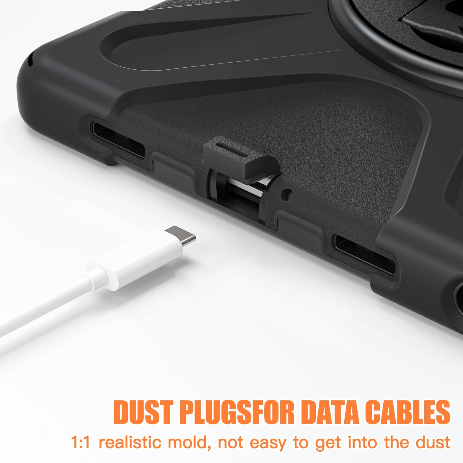 Gerutek Etui do Samsung Galaxy Tab A Plus 11 Cal 2023, A Plus odporne na wstrząsy etui/obracający się o 360 stopni stojak/paski na ręce i ramiona/czarne