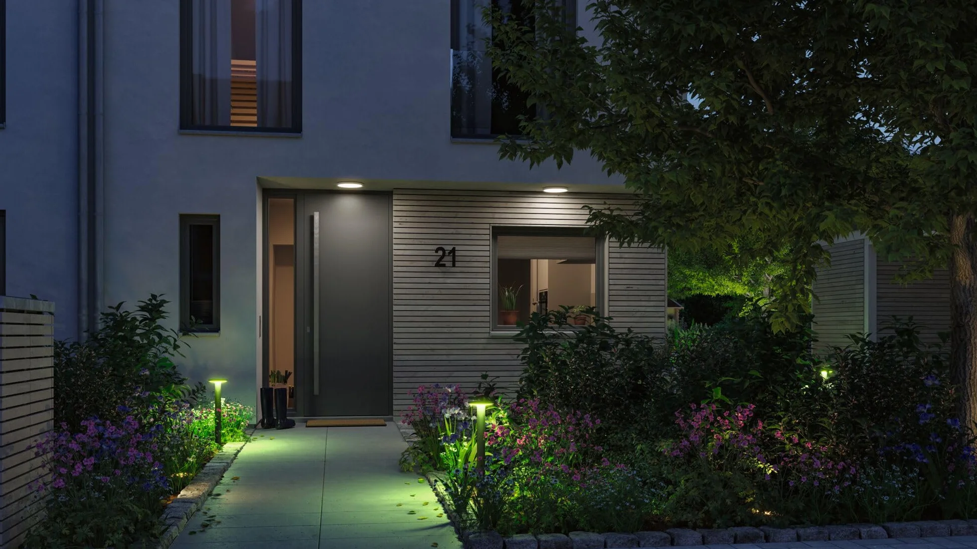 Paulmann LED oprawa zewnętrzna słupkowa Smart Home Zigbee Plate IP44 600mm RGBW 200lm 230V antracyt