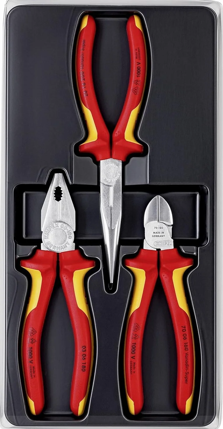 KNIPEX Zestaw szczypiec izolowanych Elektro Set 03 06 180 26 16 200 70 06 160 00 20 12