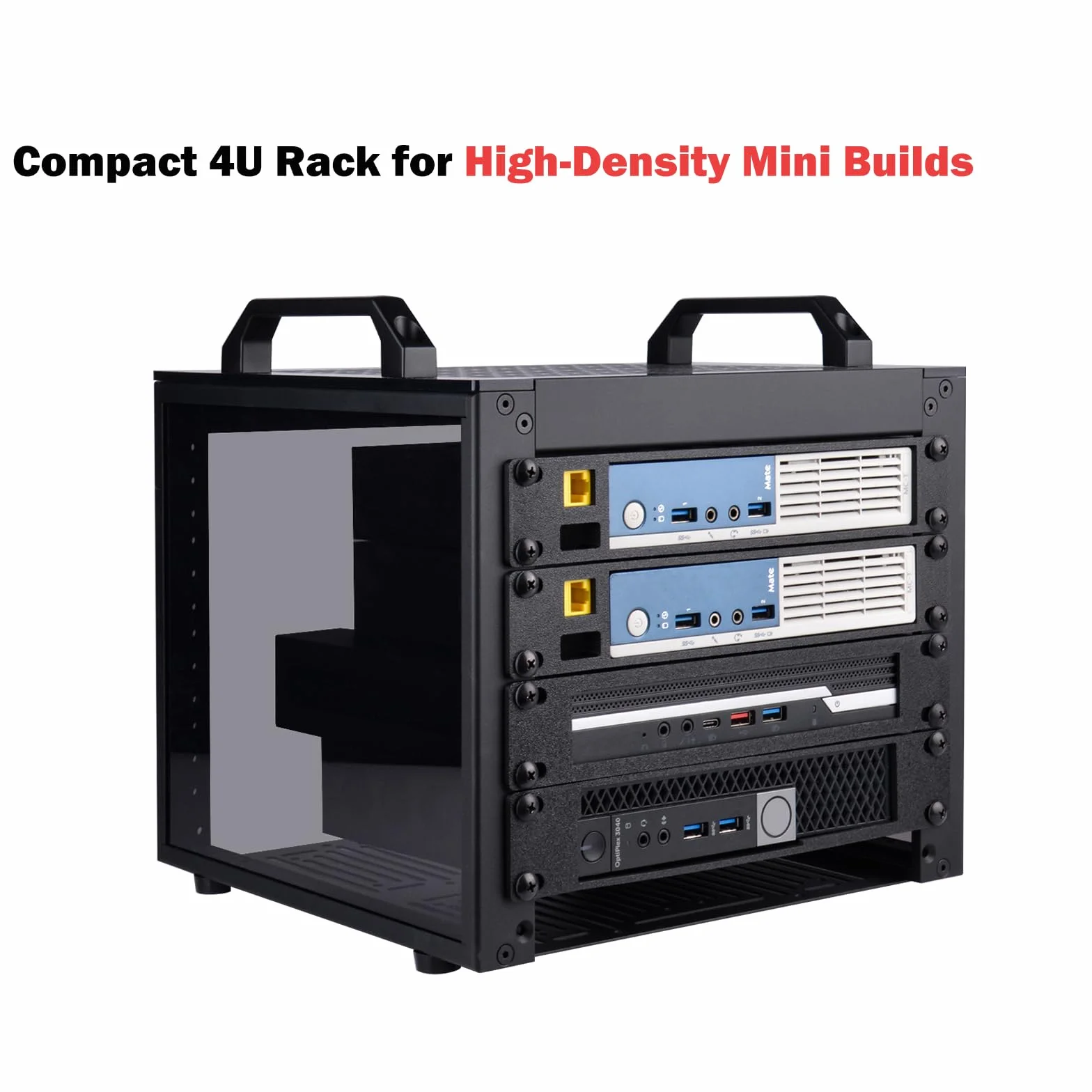 GeeekPi DeskPi RackMate T0 Plus, 25,4 cm (10 cali) 4U Mini Szafka Serwerowa dla Serwerów, Sieci, Urządzeń A/V, Głębokość 25,99 cm (10,23 cala) (Czarny)