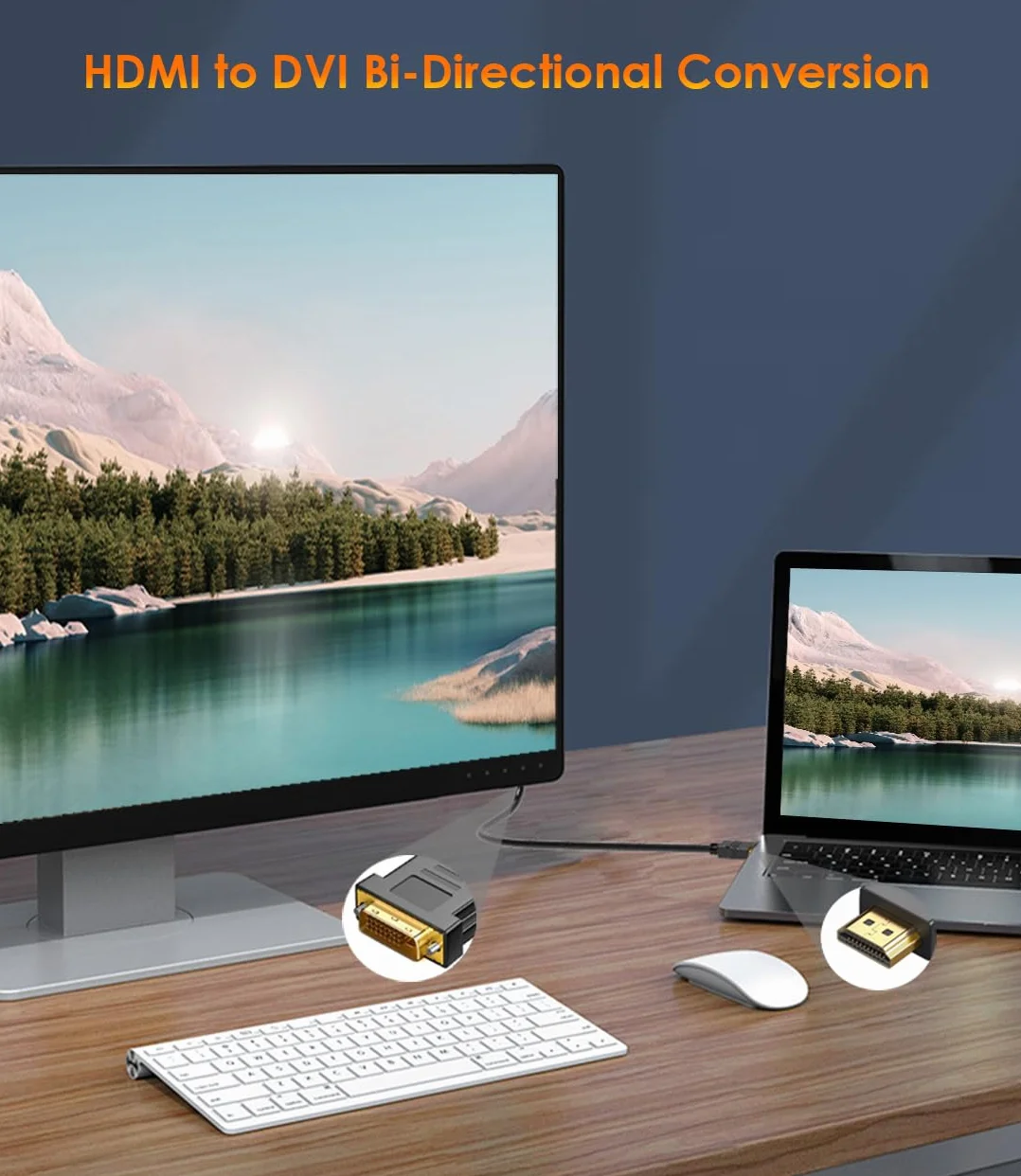 Kabel adaptera HDMI na DVI 1,5 m, DVI-D (24+1) do HDMI A, dwukierunkowy kabel 1080p Full HD, kompatybilny z PC, laptopem, TV Box, projektorem, i innymi