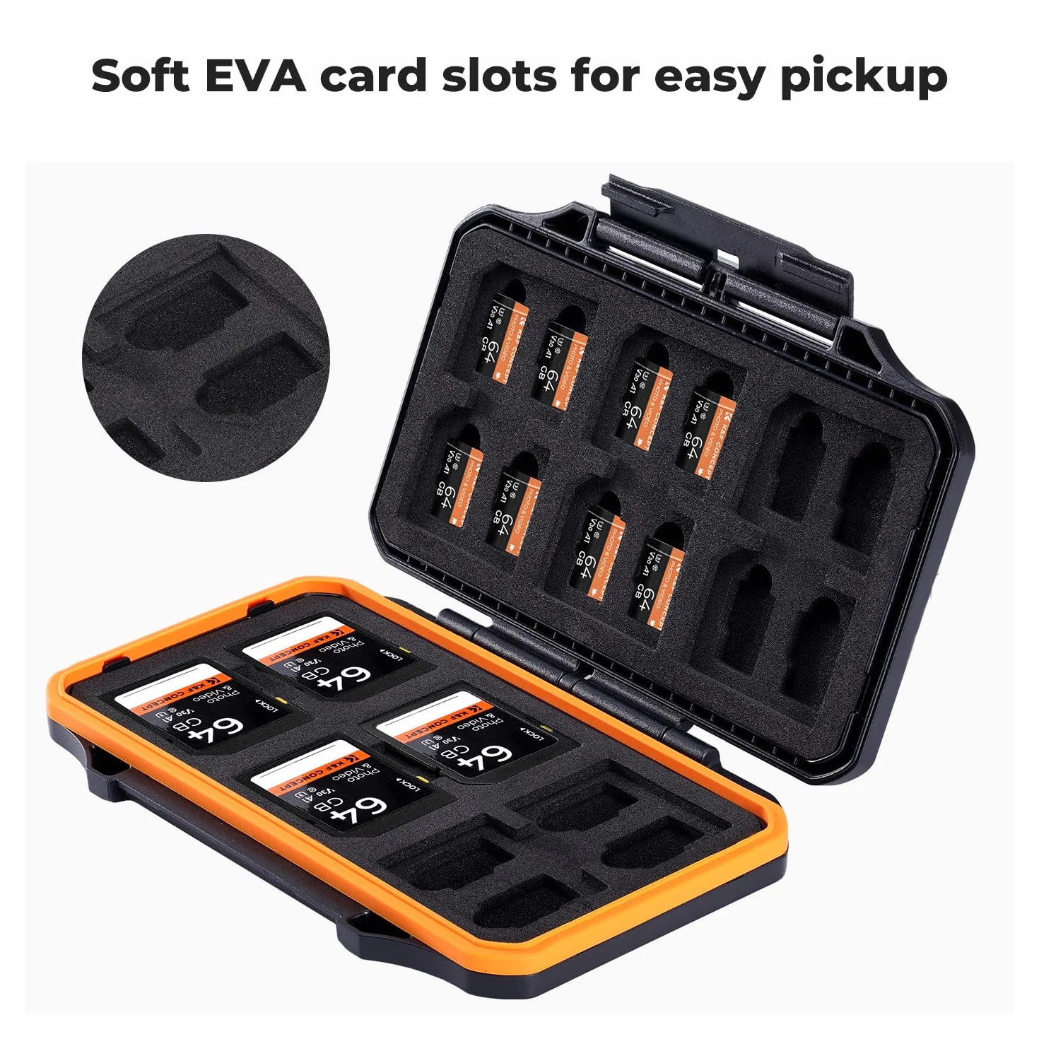 K&F Concept Etui na karty pamięci z 36 przegródkami, na 12 x SD i 24 x karty Micro SD (TF), wodoodporny, odporny na wstrząsy, przenośny organizer do przechowywania