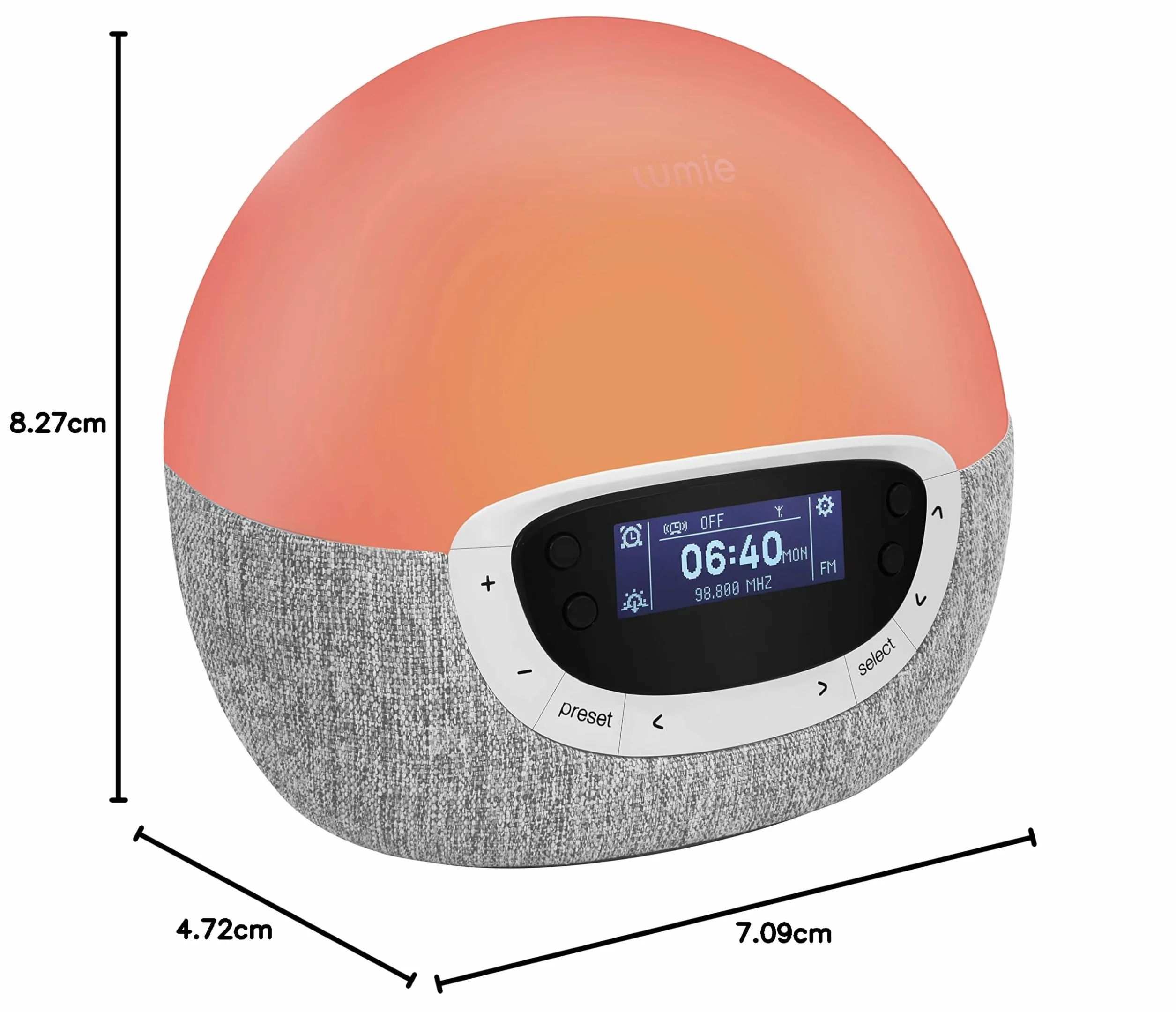 Lumie Bodyclock Shine 300 – budzik z radiem, 15 dźwięków i zachód snu