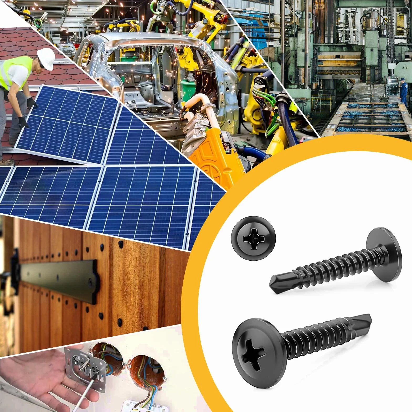 80 sztuk 410 wkrętów do blachy, 4,2 x 50 mm, wkręty samogwintujące, stal nierdzewna, wkręty krzyżowe, czarne