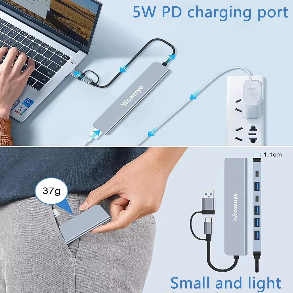 Stacja dokująca USB C 7w1 Multiport USB 3.0 MacBook M1 Air Pro Adapter