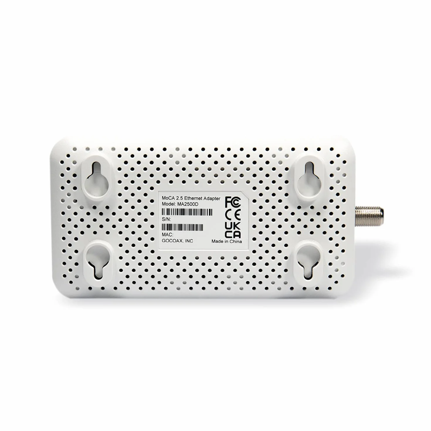 GoCoax MoCA Adapter 2.5 GbE Ethernet 1 Port MA2500D biały