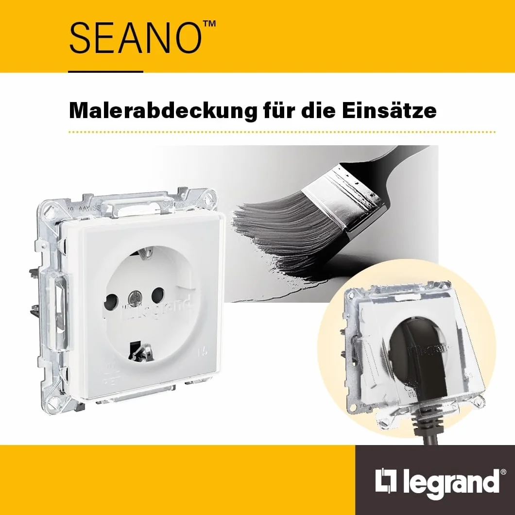 LEGRAND, SEANO Green'Up 765217 gniazdko ze stykiem ochronnym, EV – tryb 1 i tryb 2, do pojazdów elektrycznych, 16 A, 250 V, kolor: ultrabiały,