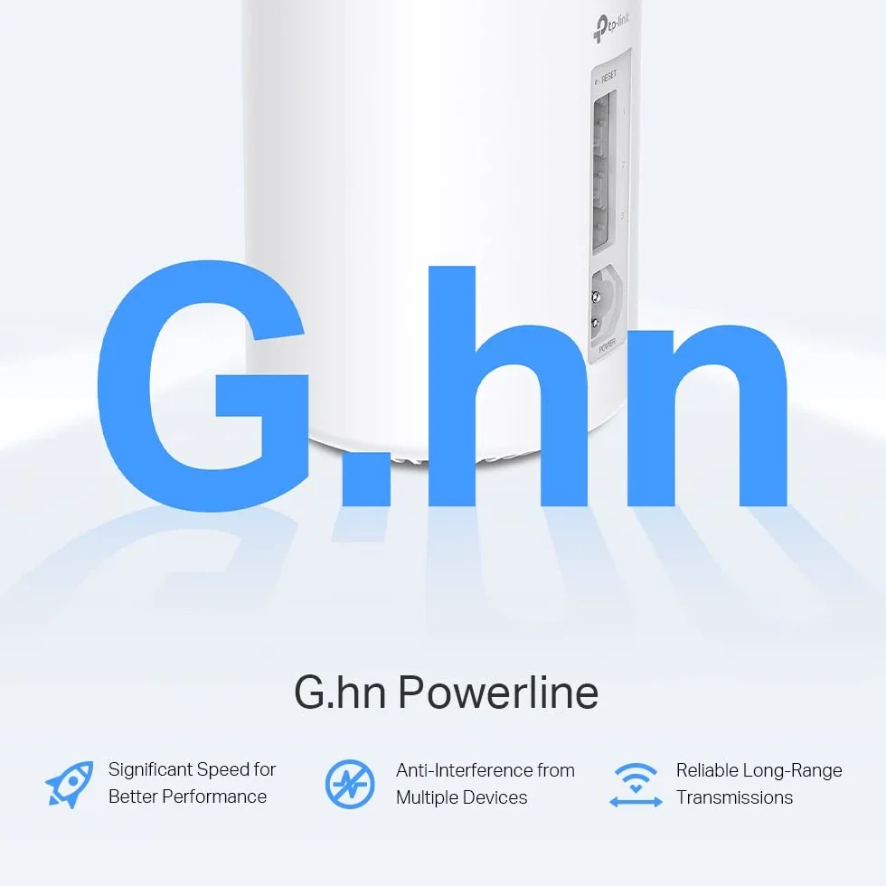 TP-Link Deco PX50 Zestaw Wi-Fi 6 AX3000 Powerline G.hn G1500, zasięg 600 m², WPA3, biały