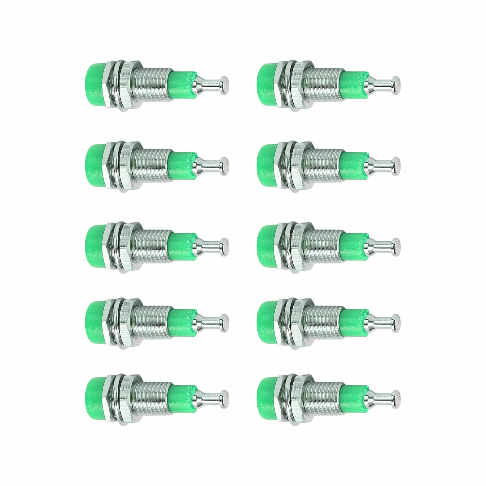 Gniazdo Bananowe 2mm żeńskie Panel 10 Sztuk Złącza DIY Adaptery Montażu Zielony