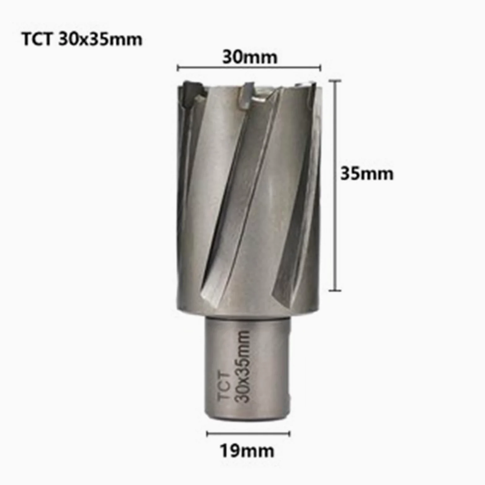1 szt. 12-30mm wiertło rdzeniowe z płaskim chwytem Bit TCT pierścieniowy nóż Weldon do wiertarki magnetycznej otwornica(30x35mm)