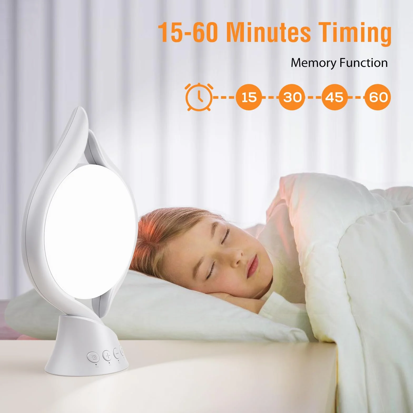 KICLBD Lampa do światła dziennego, lampa do terapii światłem dziennym 10000 Lux 3 kolory światło, 4 timery, 5 regulowanych intensywności światła i funkcja pamięci, lampa solarna bez promieniowania UV