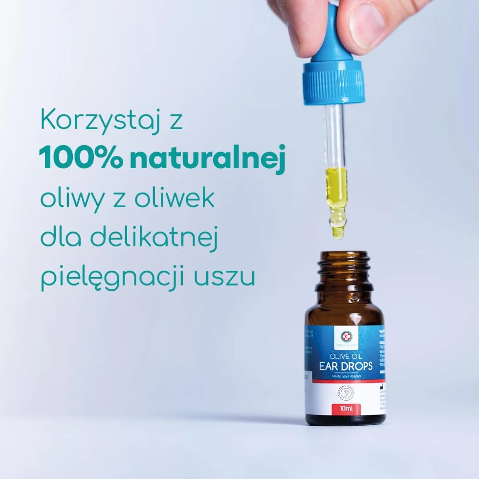 Zestaw Ze Strzykawką do Płukania Uszu od Medi Grade – z Kroplami z Oliwy z Oliwek – Wielorazowy – 3x Miękkie Końcówki Quad-Stream Do Usuwania Woskowiny – Na Zatkane Uszy Do Użytku Domowego