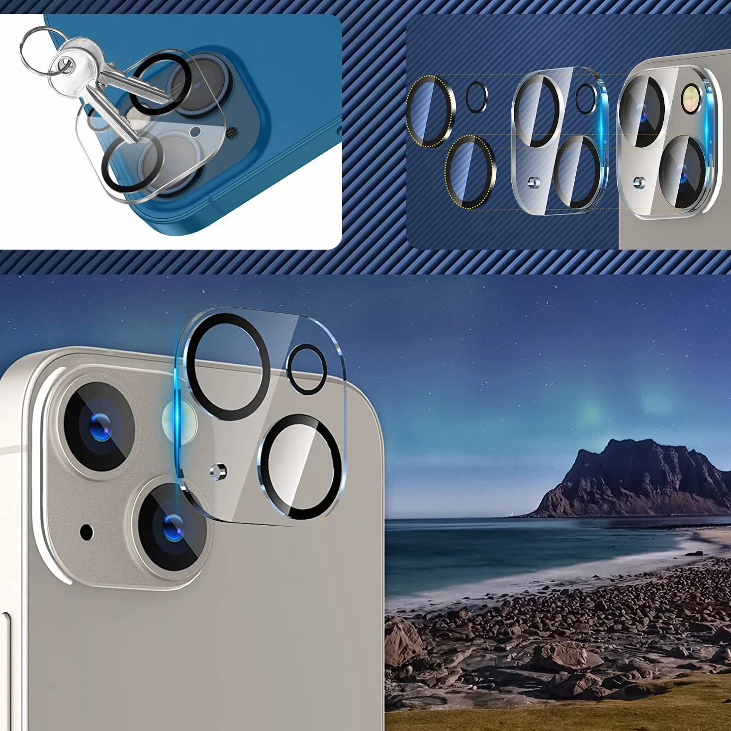 Szkło ochronne na aparat iPhone 13 / iPhone 13 Mini, twardość 9H, przezroczyste HD